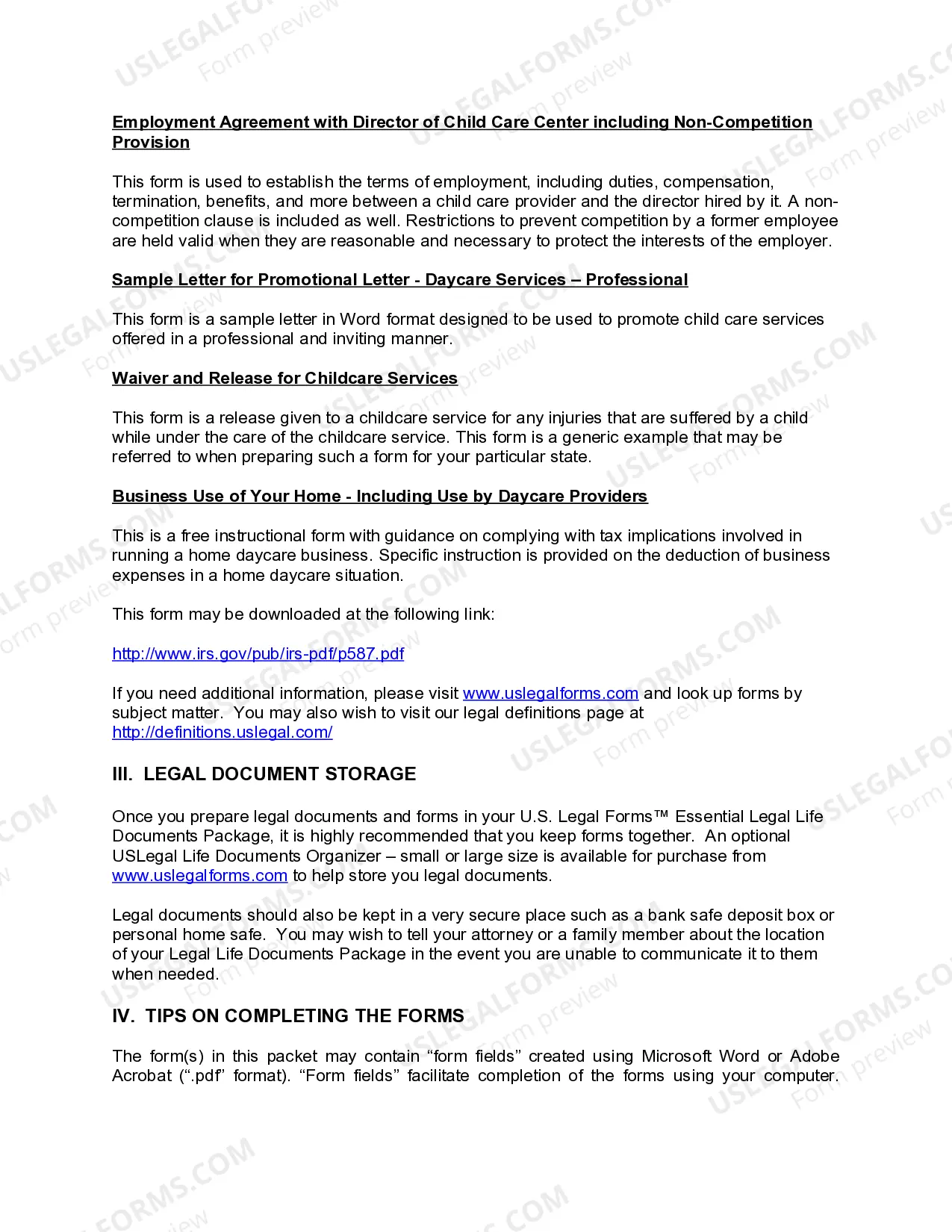 Preview Louisiana Child Care Services Package