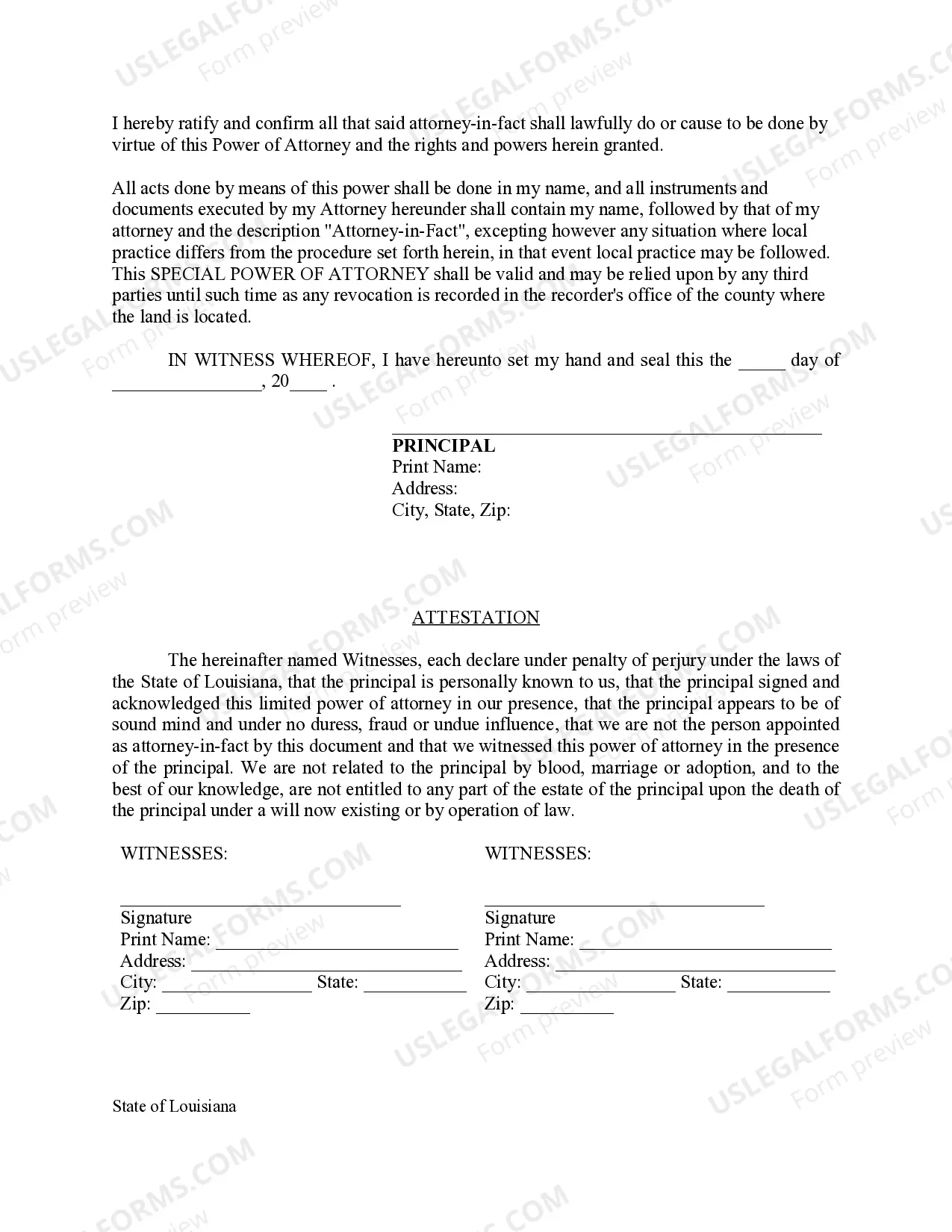 Preview Special or Limited Power of Attorney for Real Estate Purchase Transaction by Purchaser