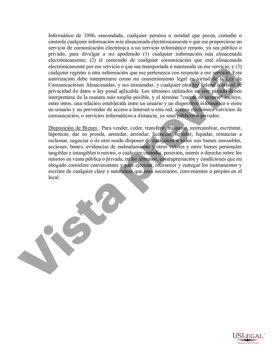 Preview Poder notarial limitado en el que se especifican poderes con ejemplos de poderes incluidos