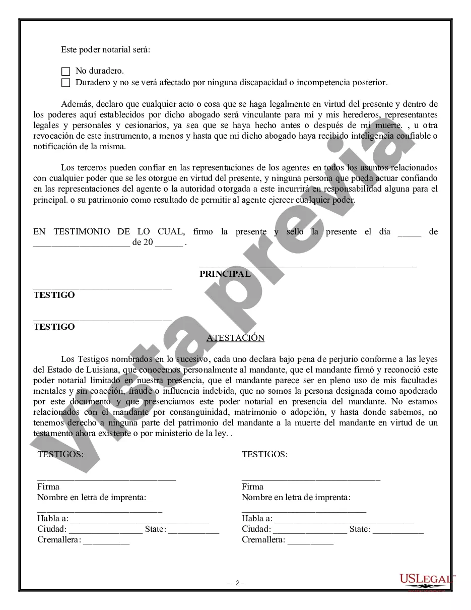 Preview Poder Notarial Limitado para Transacciones de Acciones y Poderes Corporativos