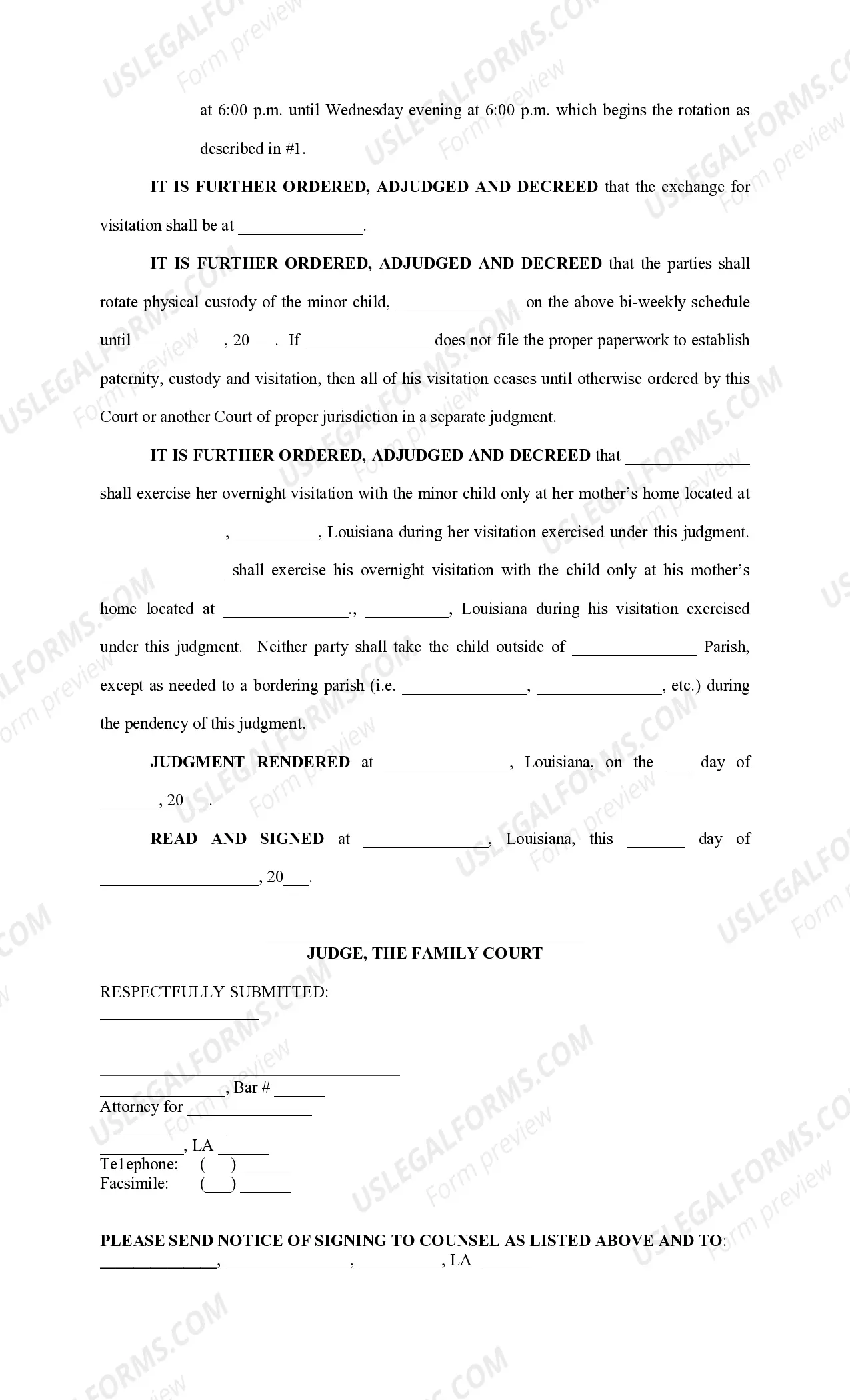 Preview Judgment Regarding Child Custody