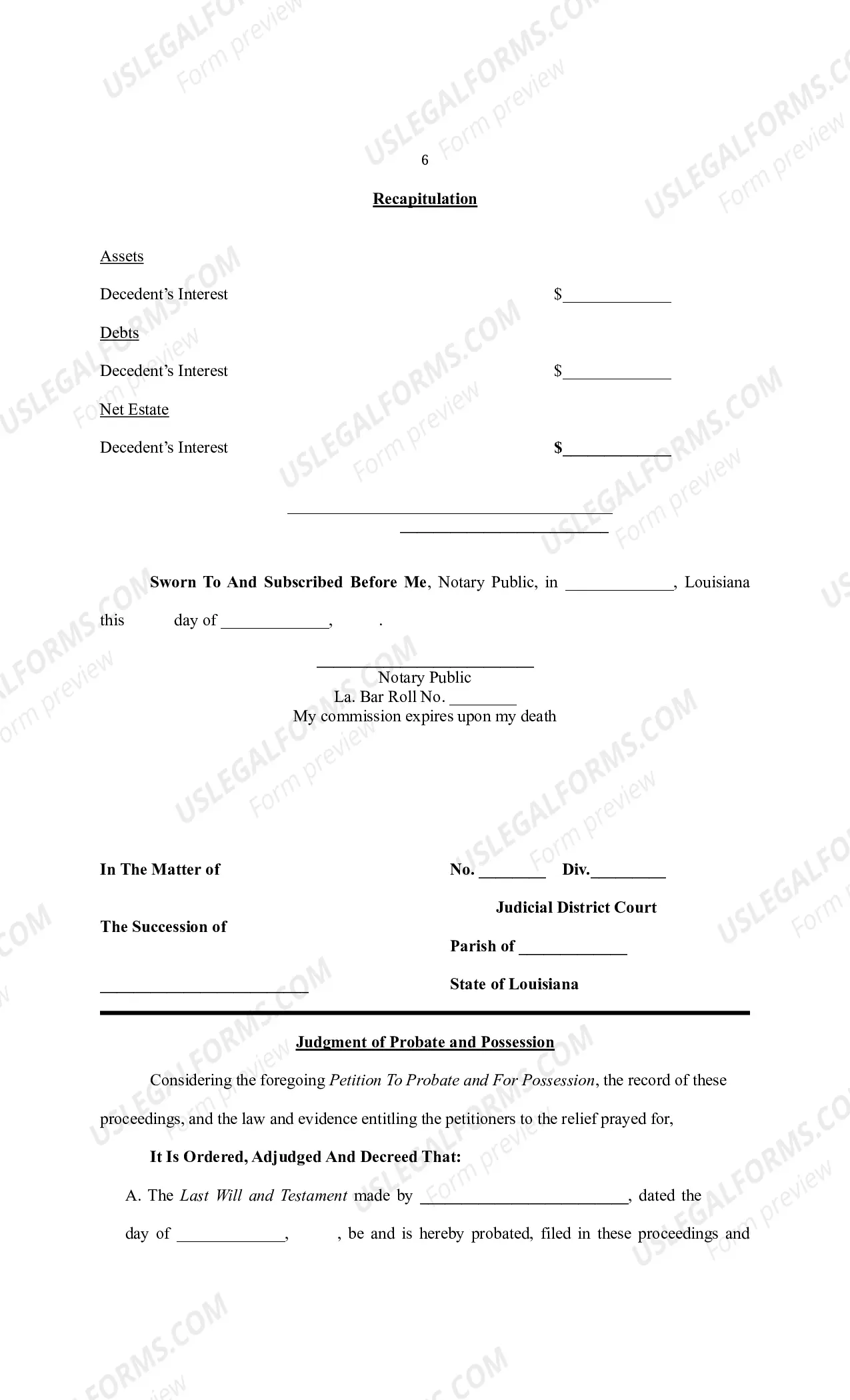 Preview Petition to Probate and For Possession