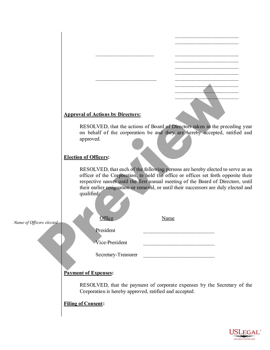 form Sample Annual Minutes for a Louisiana Professional Corporation preview