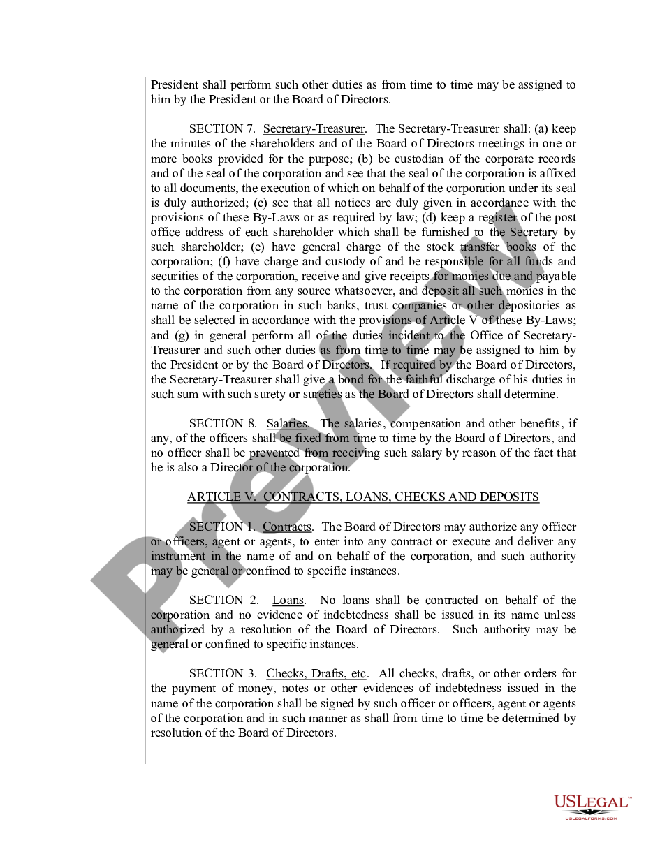 page 9 Sample Bylaws for a Louisiana Professional Corporation preview