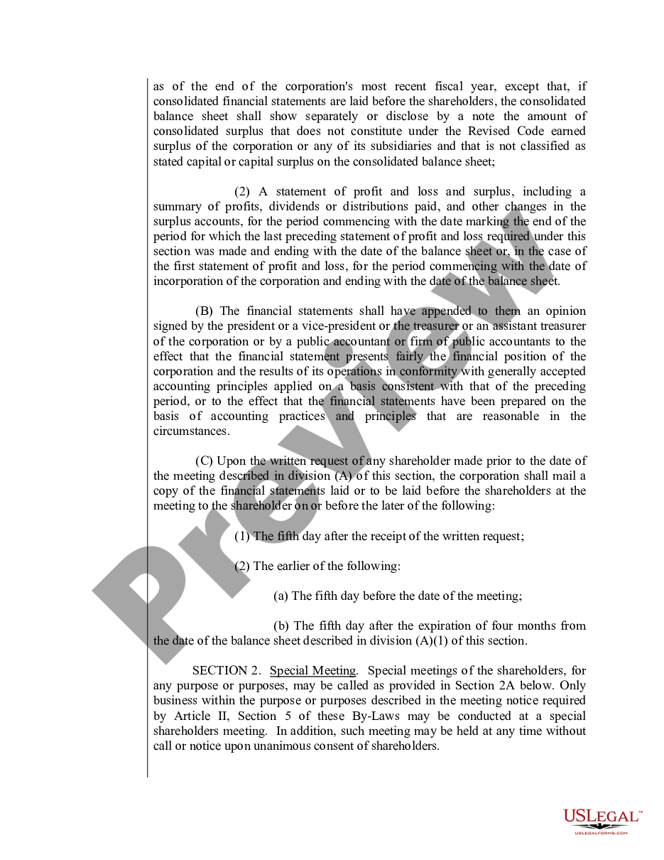 page 2 Sample Bylaws for a Louisiana Professional Corporation preview