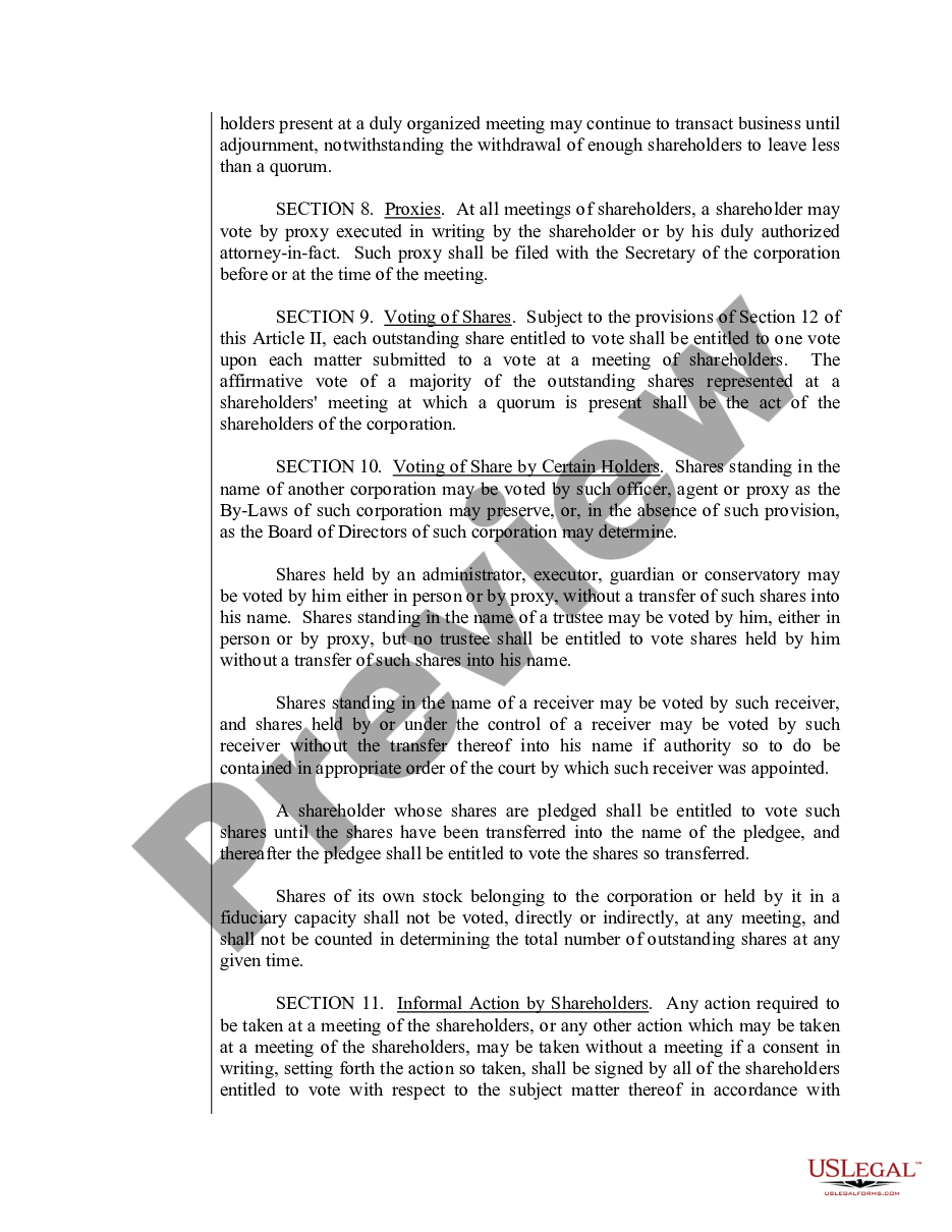 page 5 Sample Bylaws for a Louisiana Professional Corporation preview