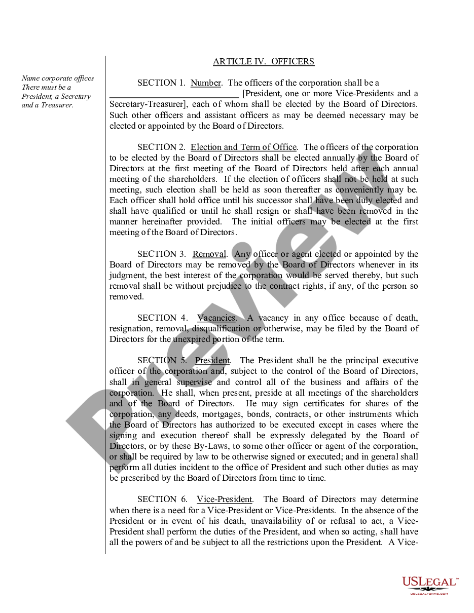 page 8 Sample Bylaws for a Louisiana Professional Corporation preview