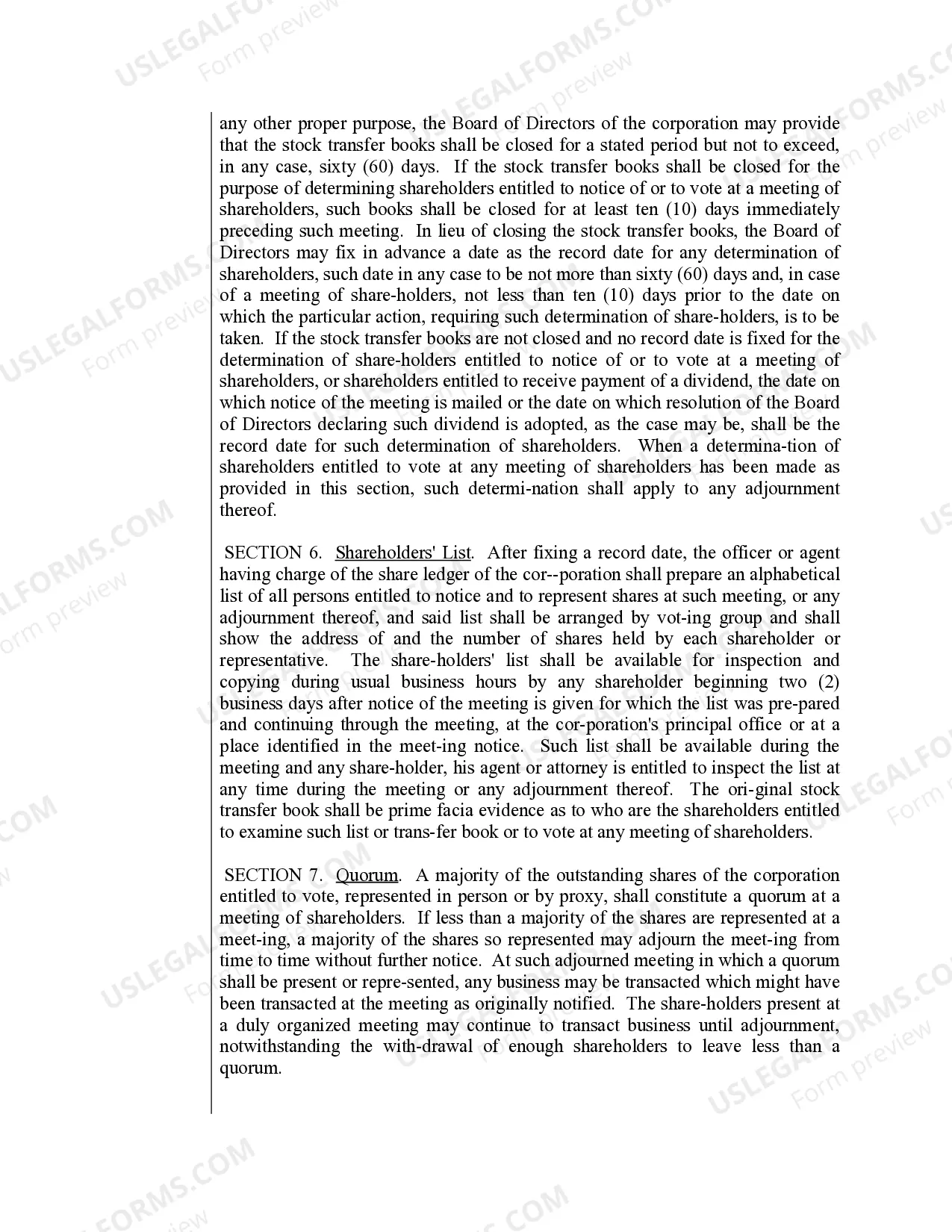 Preview Sample Bylaws for a Louisiana Professional Corporation