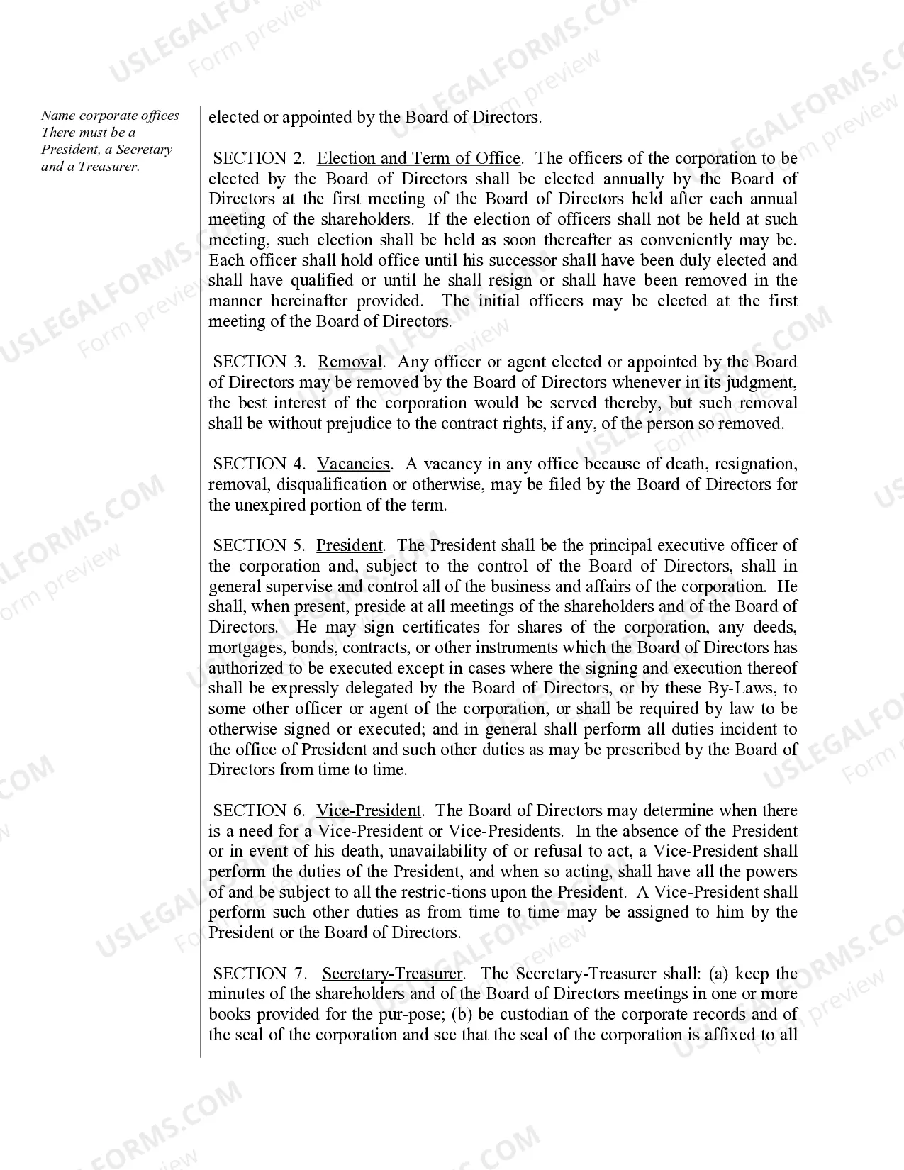 Preview Sample Bylaws for a Louisiana Professional Corporation