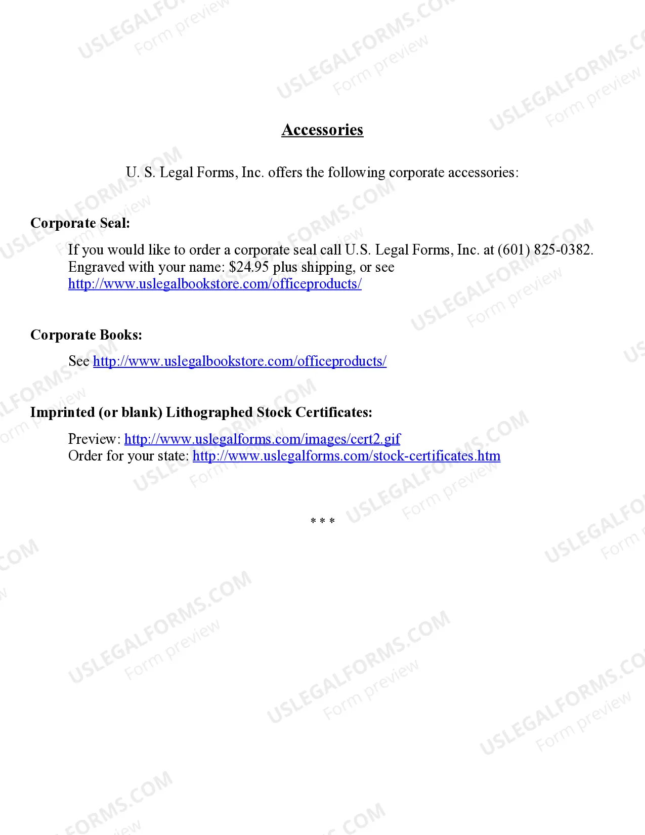 Preview Sample Corporate Records for a Louisiana Professional Corporation