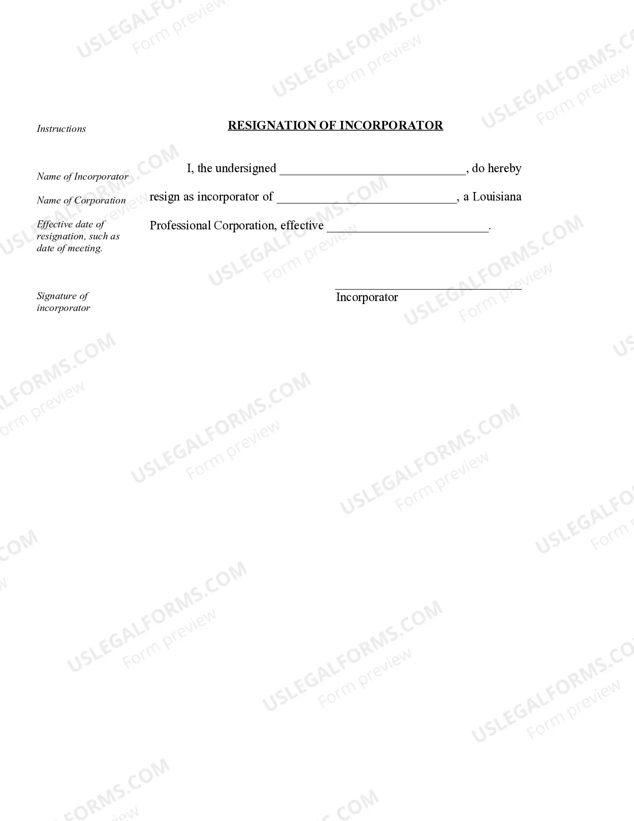 Preview Sample Organizational Minutes for a Louisiana Professional Corporation