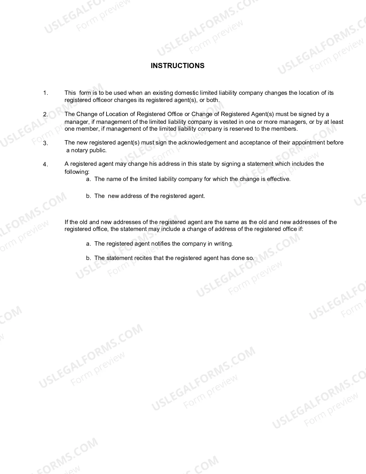 Preview Louisiana Change of Registered Agent