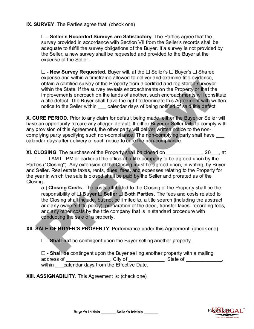 Louisiana Commercial Real Estate Purchase Agreement US Legal Forms