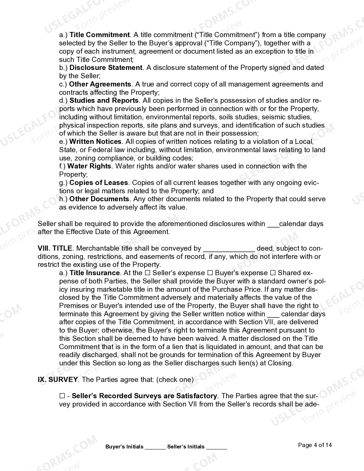 Preview Commercial Real Estate Purchase Agreement