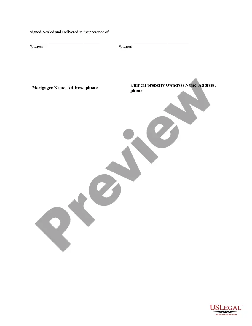 Preview Satisfaction, Release or Cancellation of Mortgage by Individual