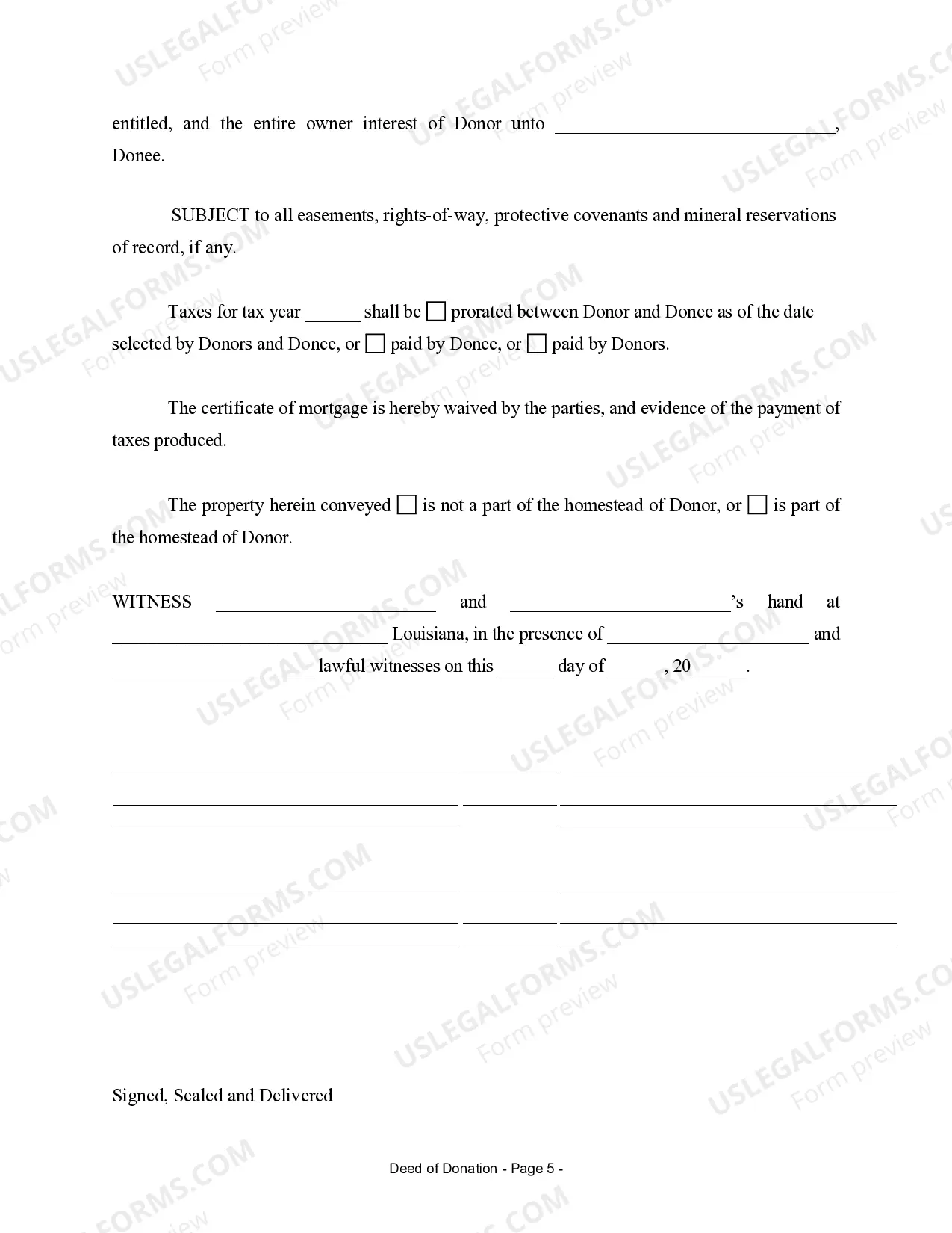 Preview Warranty Deed for Donation - Husband and Wife to Individual