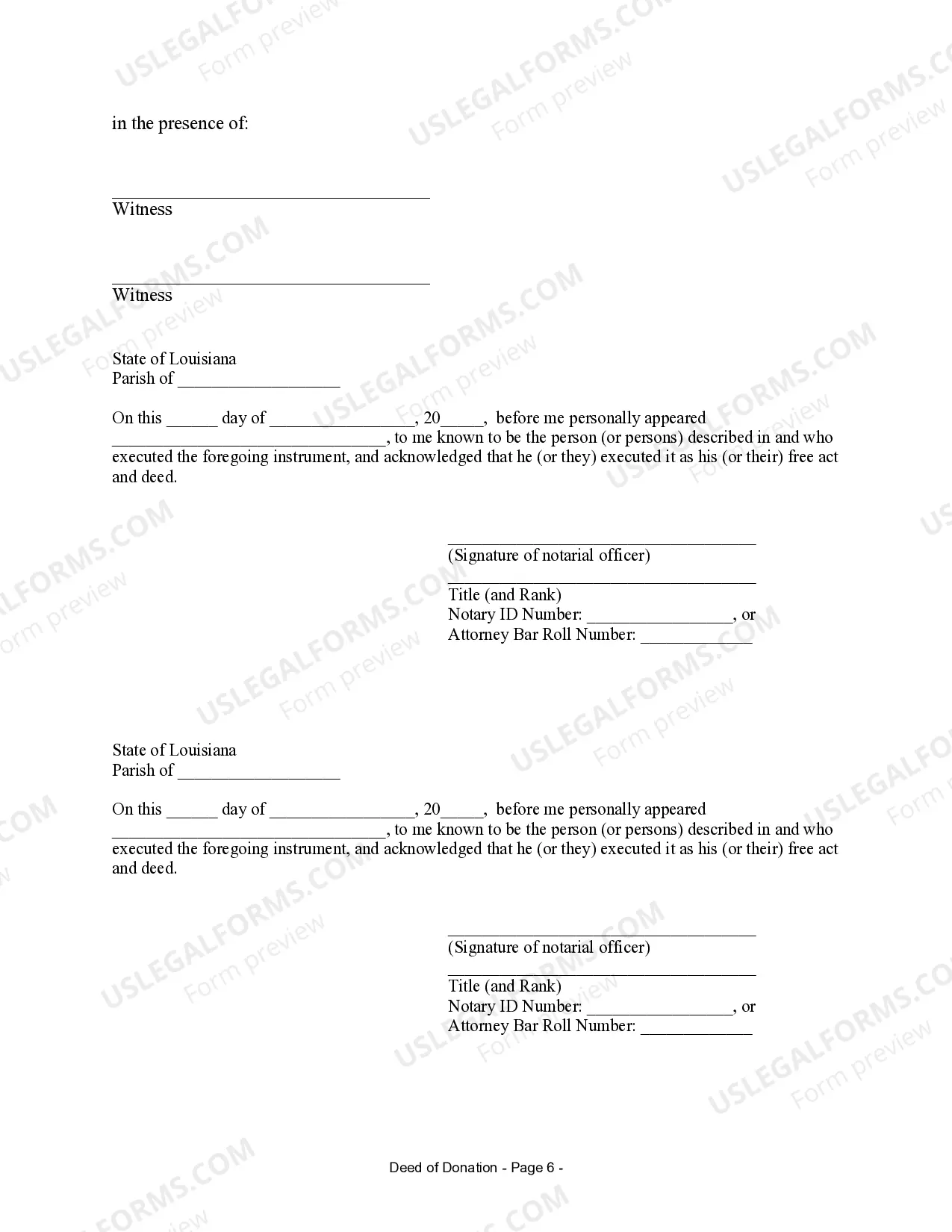 Preview Warranty Deed for Donation - Husband and Wife to Individual