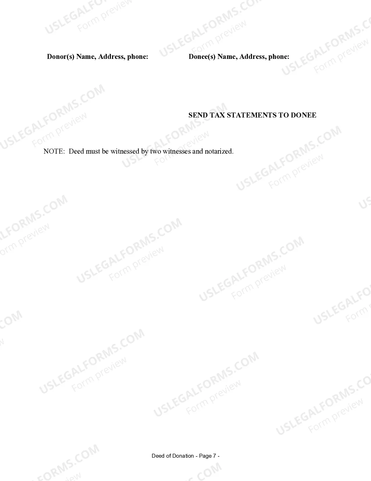 Preview Warranty Deed for Donation - Husband and Wife to Individual