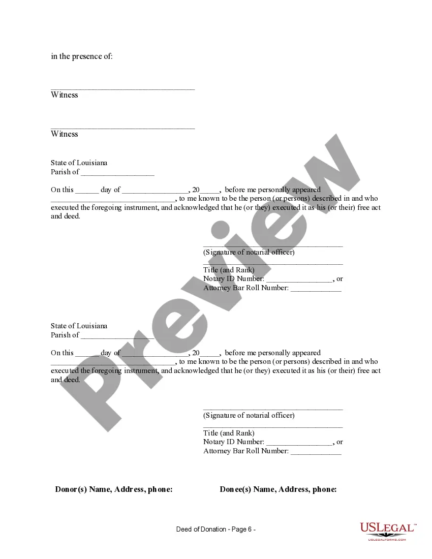 Preview Warranty Deed for Donation - Two Individuals to One Individual