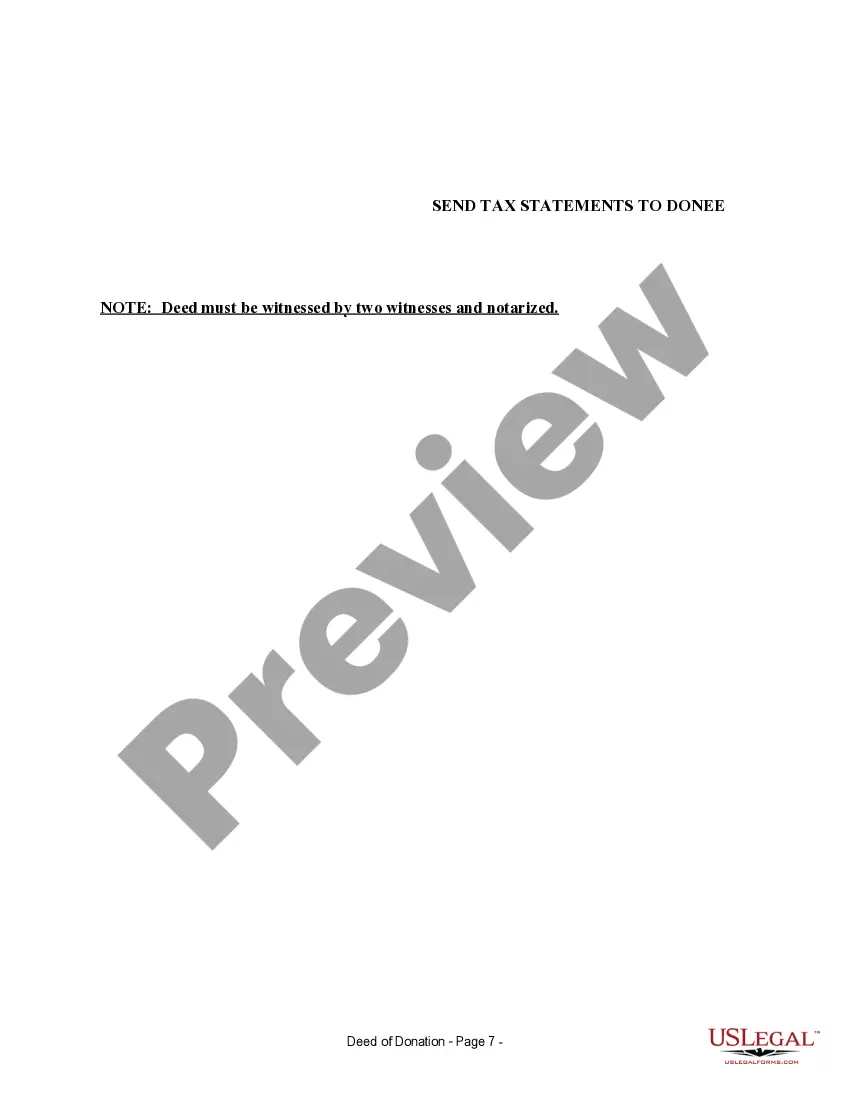 Preview Warranty Deed for Donation - Two Individuals to One Individual