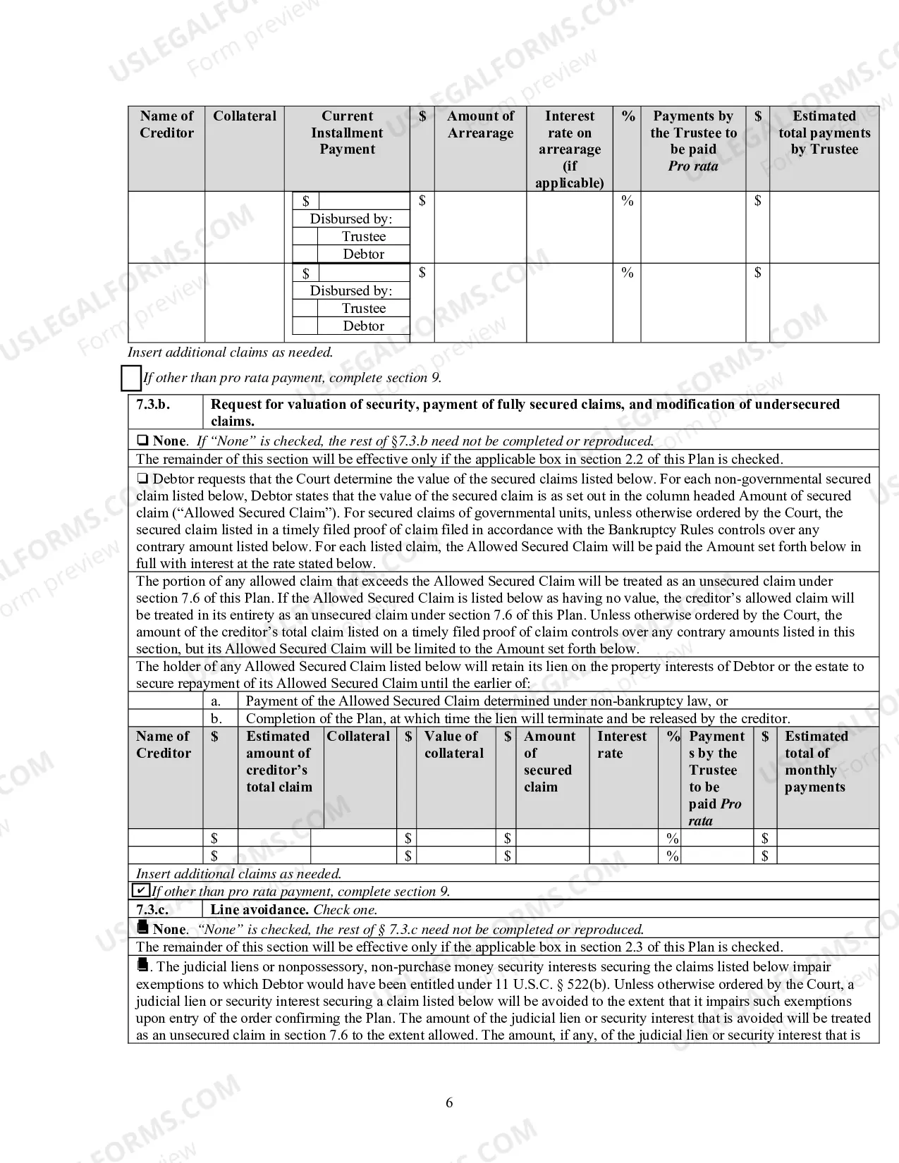 Preview Chapter 13 Model Plan - PDF Fillable