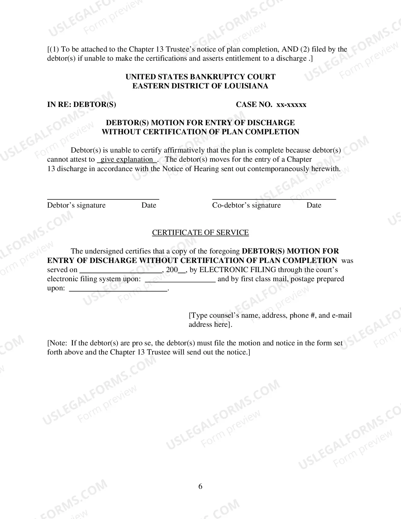 Preview Forms for Closing Post BAPCPA Ch 13 Cases