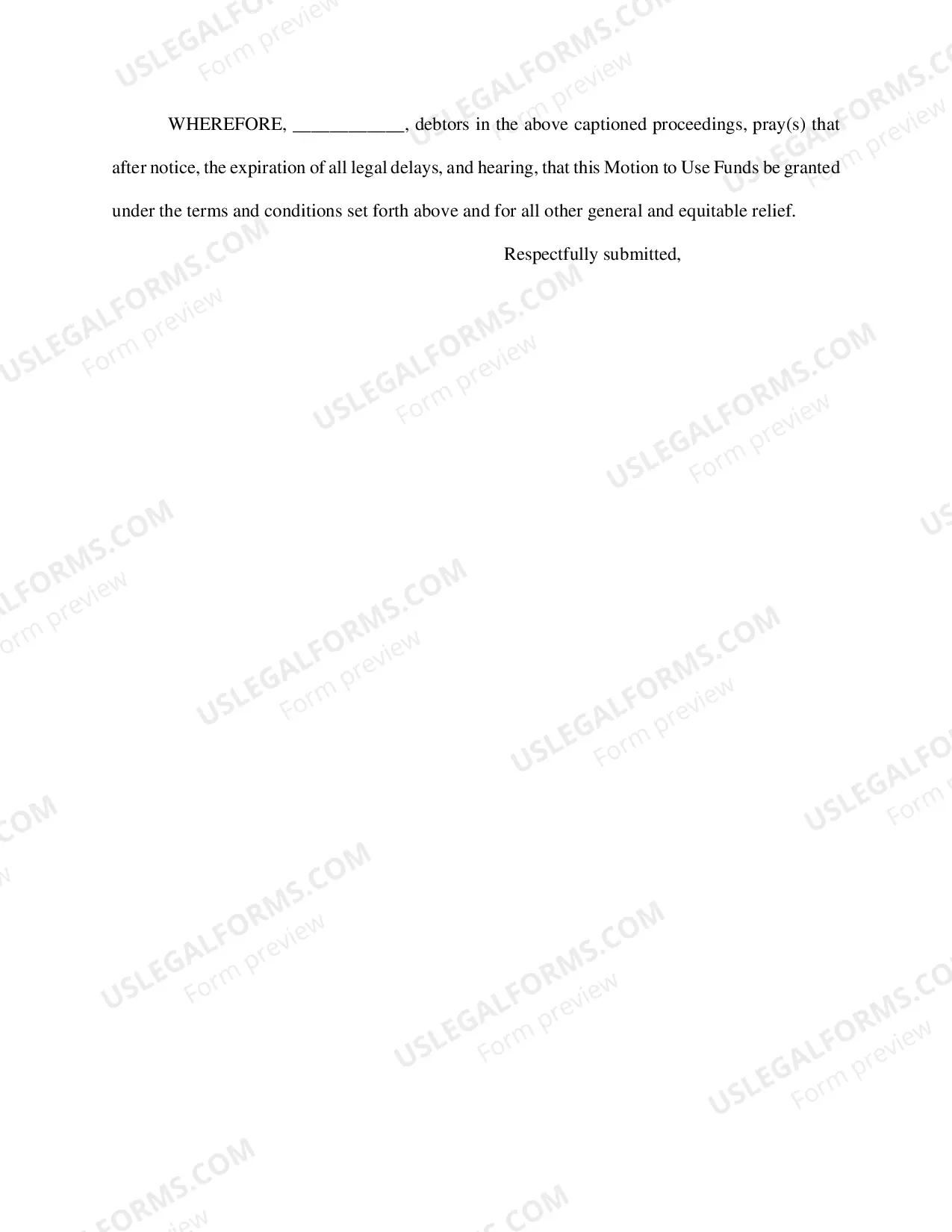 Preview Motion for Authority to Use Funds