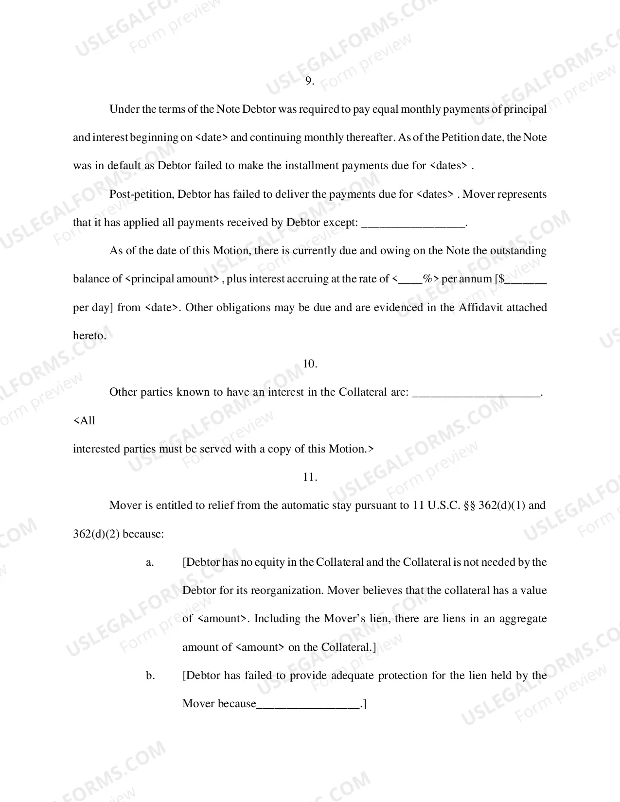 Preview Motion for Relief from Stay