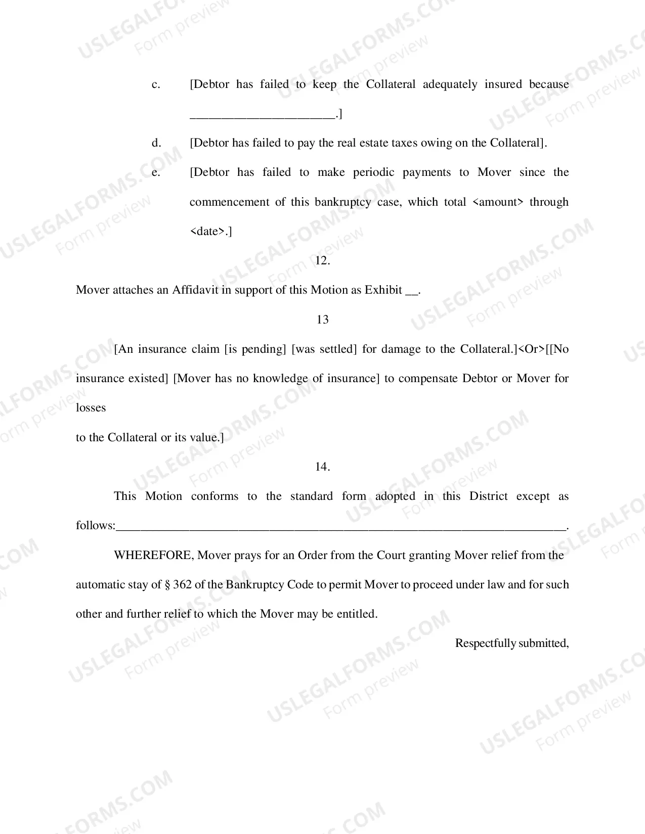 Preview Motion for Relief from Stay