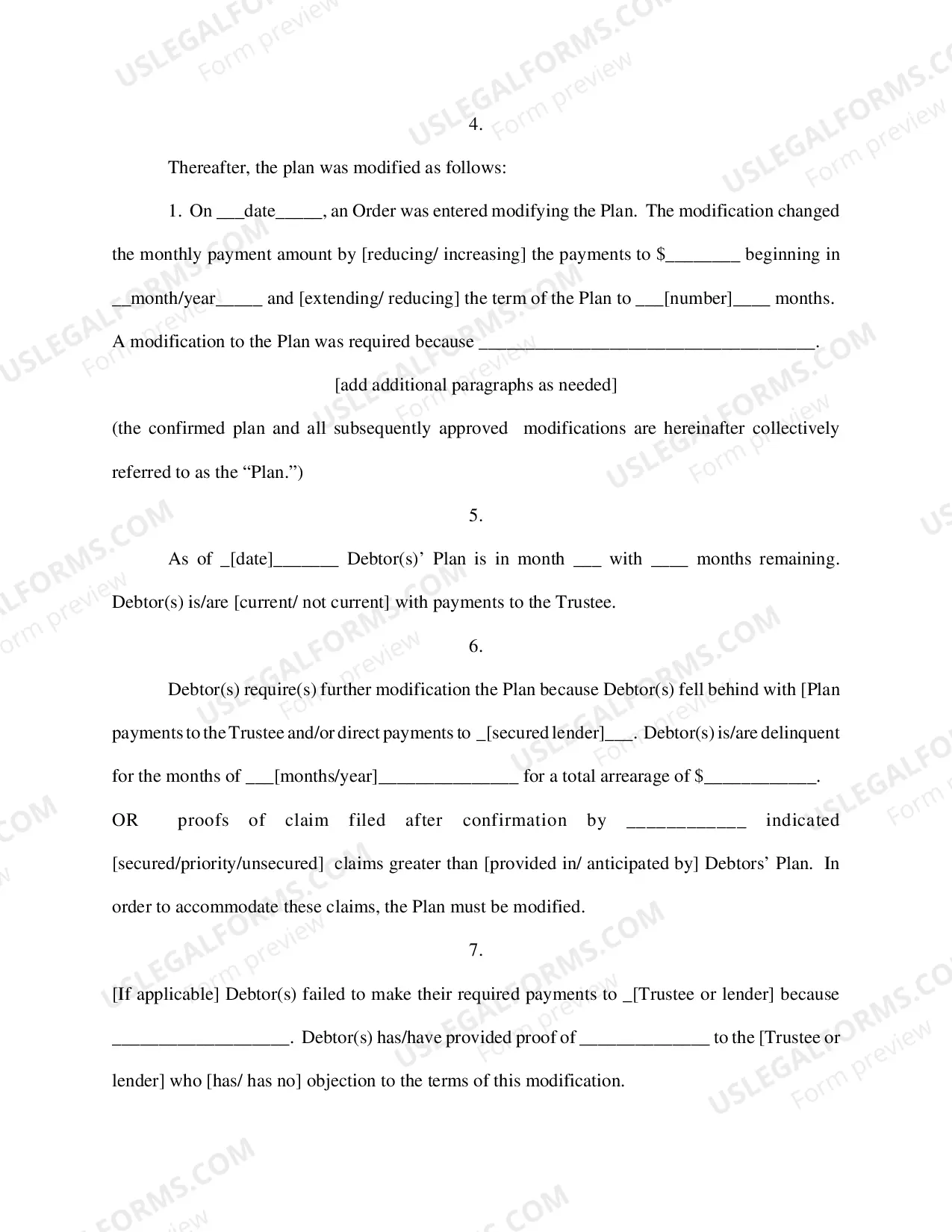Preview Motion to Modify Confirmed Plan of Reorganization