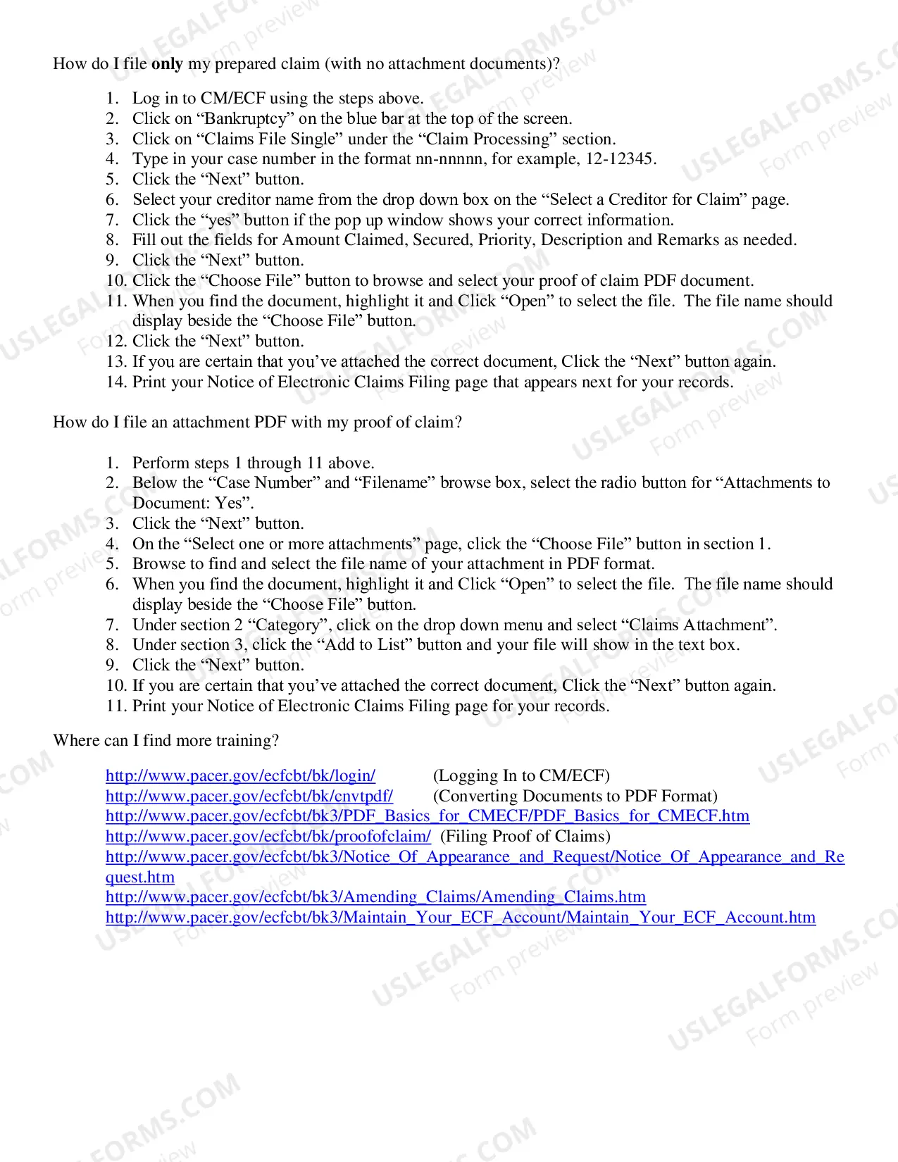 Preview Application For Use of Electronic Case Filing System Creditor Or Limited Filer Only