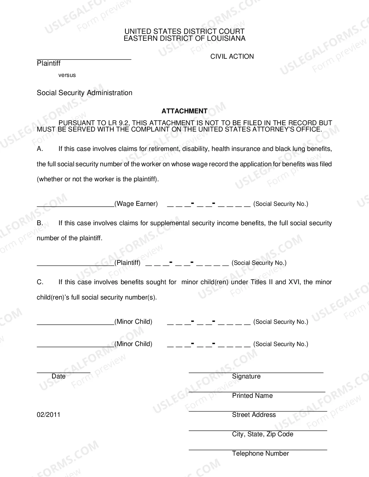 Preview Social Security Complaint