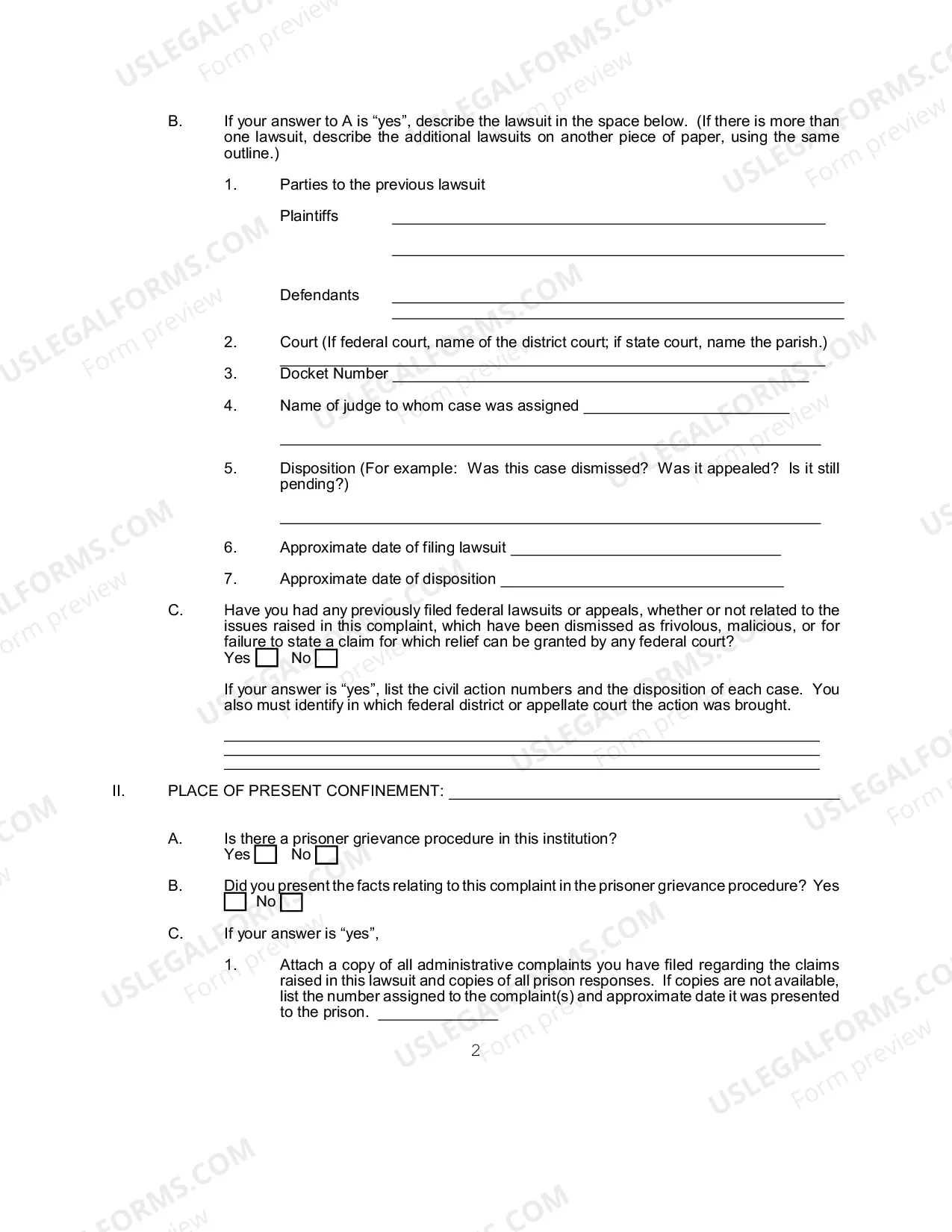 Preview 1983 Complaint Form