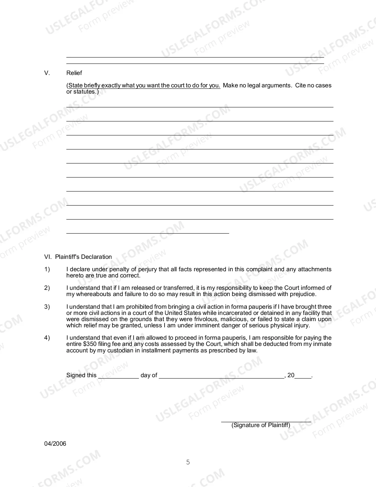 Preview 1983 Complaint Form
