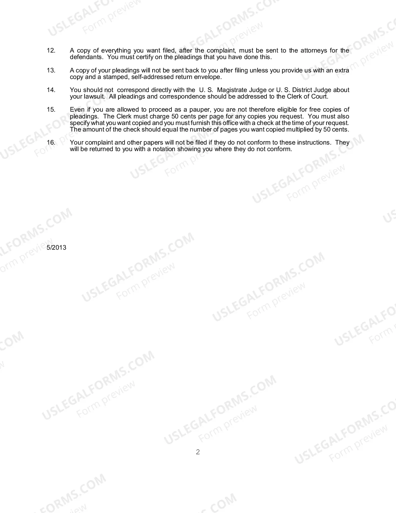 Preview 1983 Complaint Form