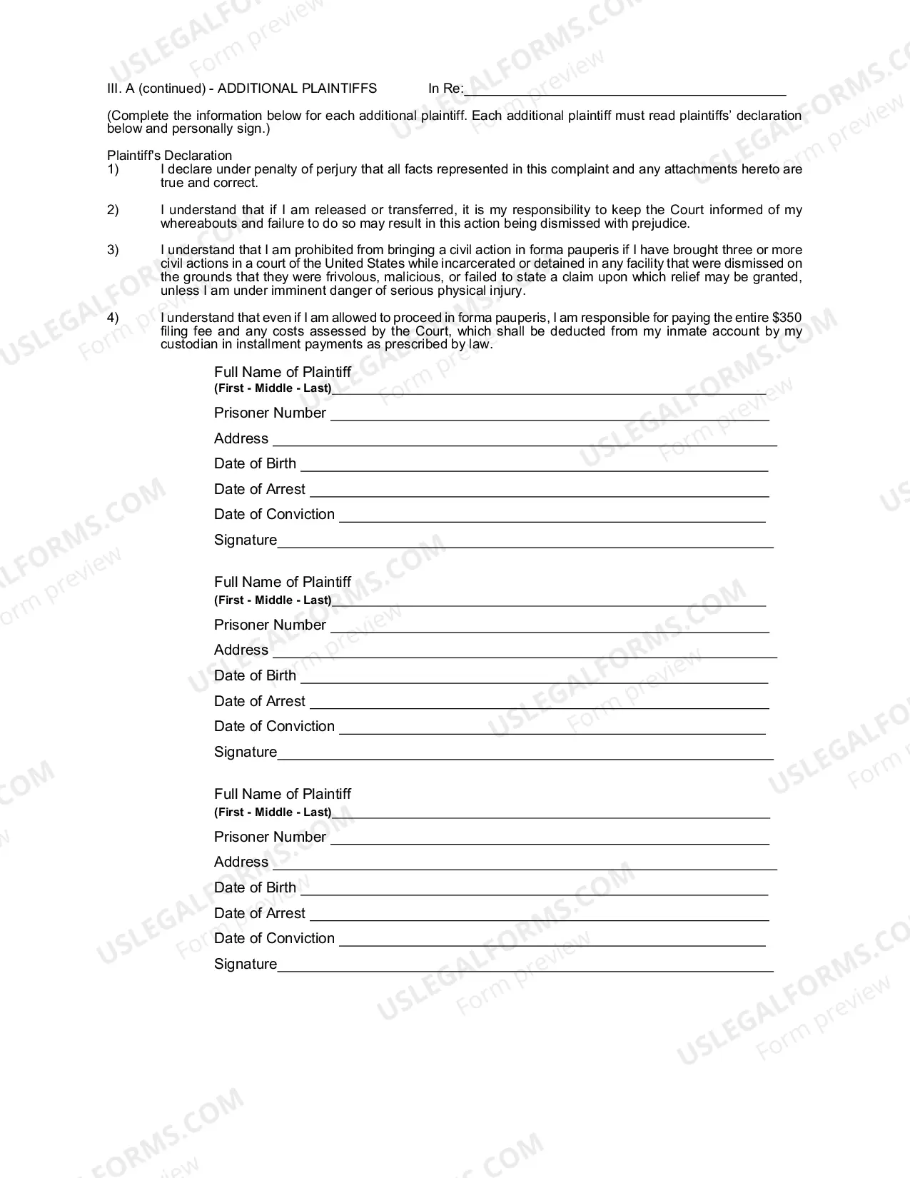 Preview 1983 Complaint Form