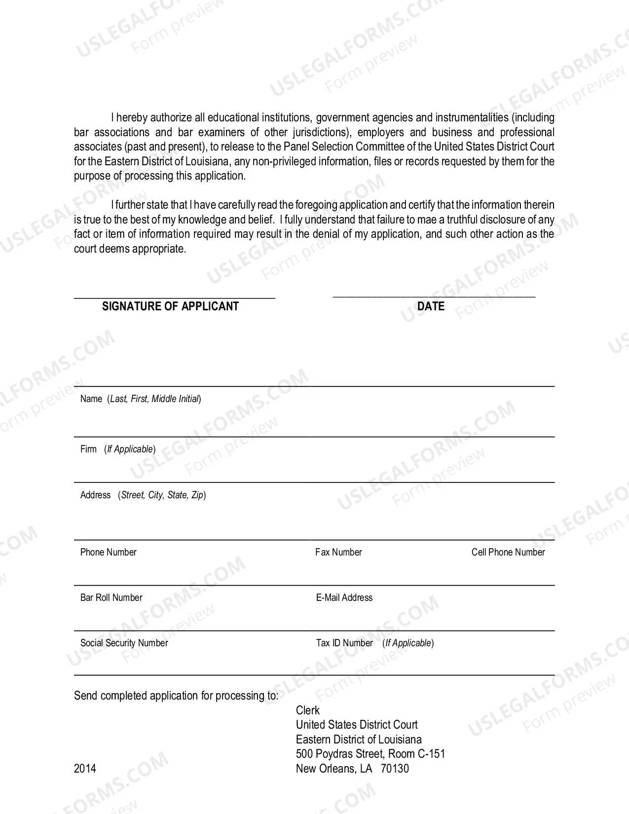 Preview CJA Panel Application