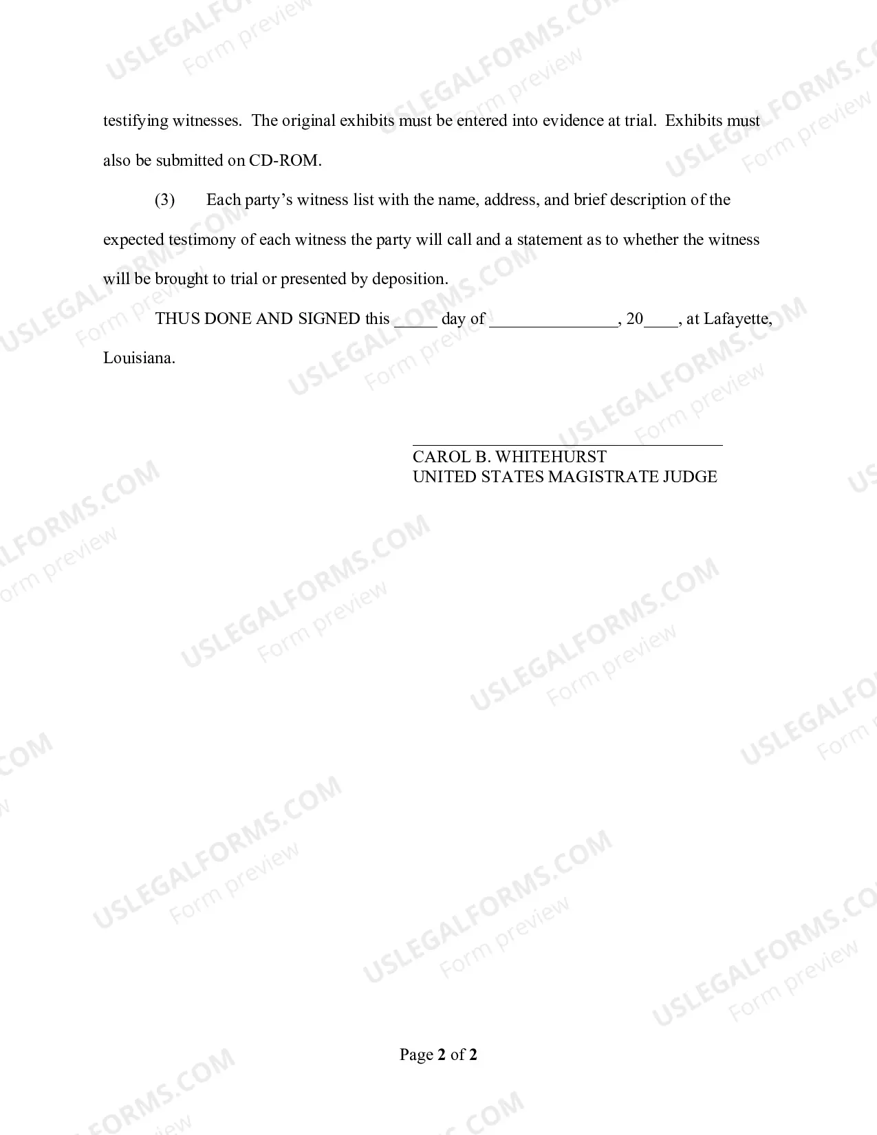 Preview Bench Trial Order (Mag. Judge Whitehurst)