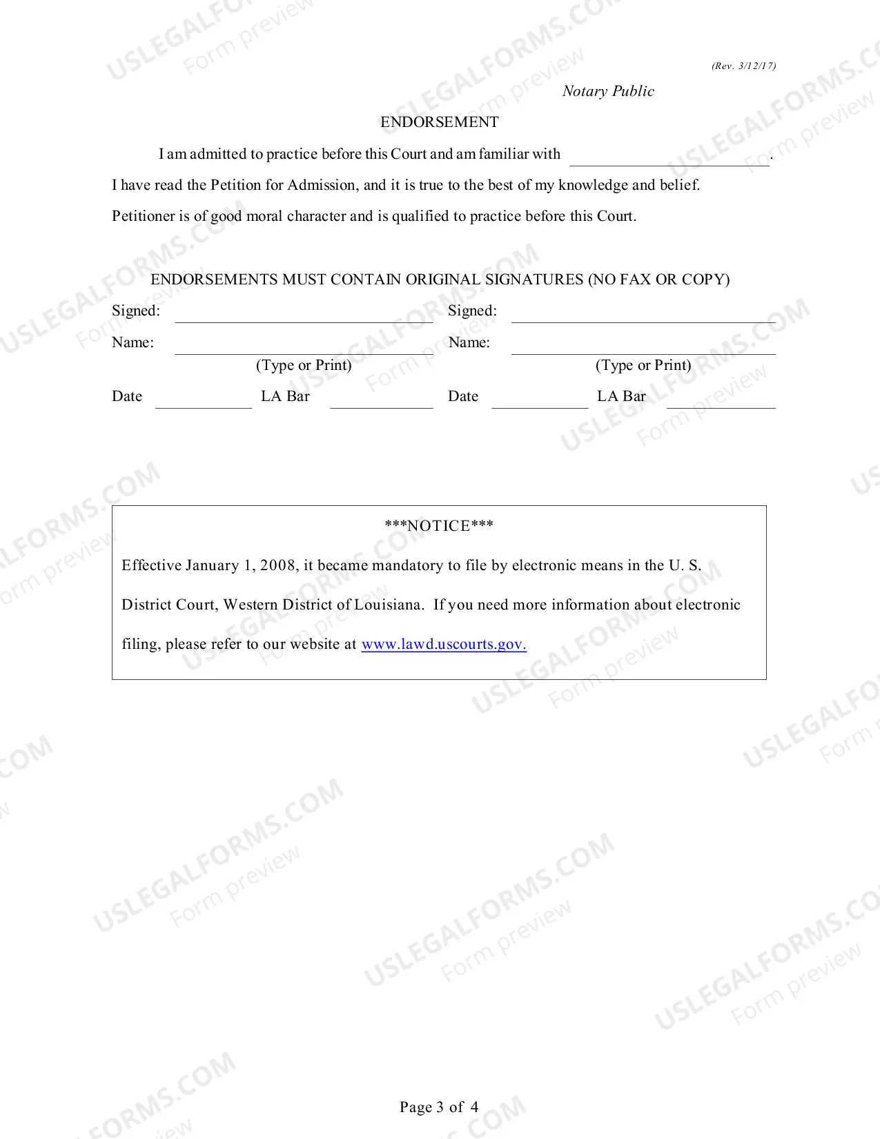 Preview Petition For Admission