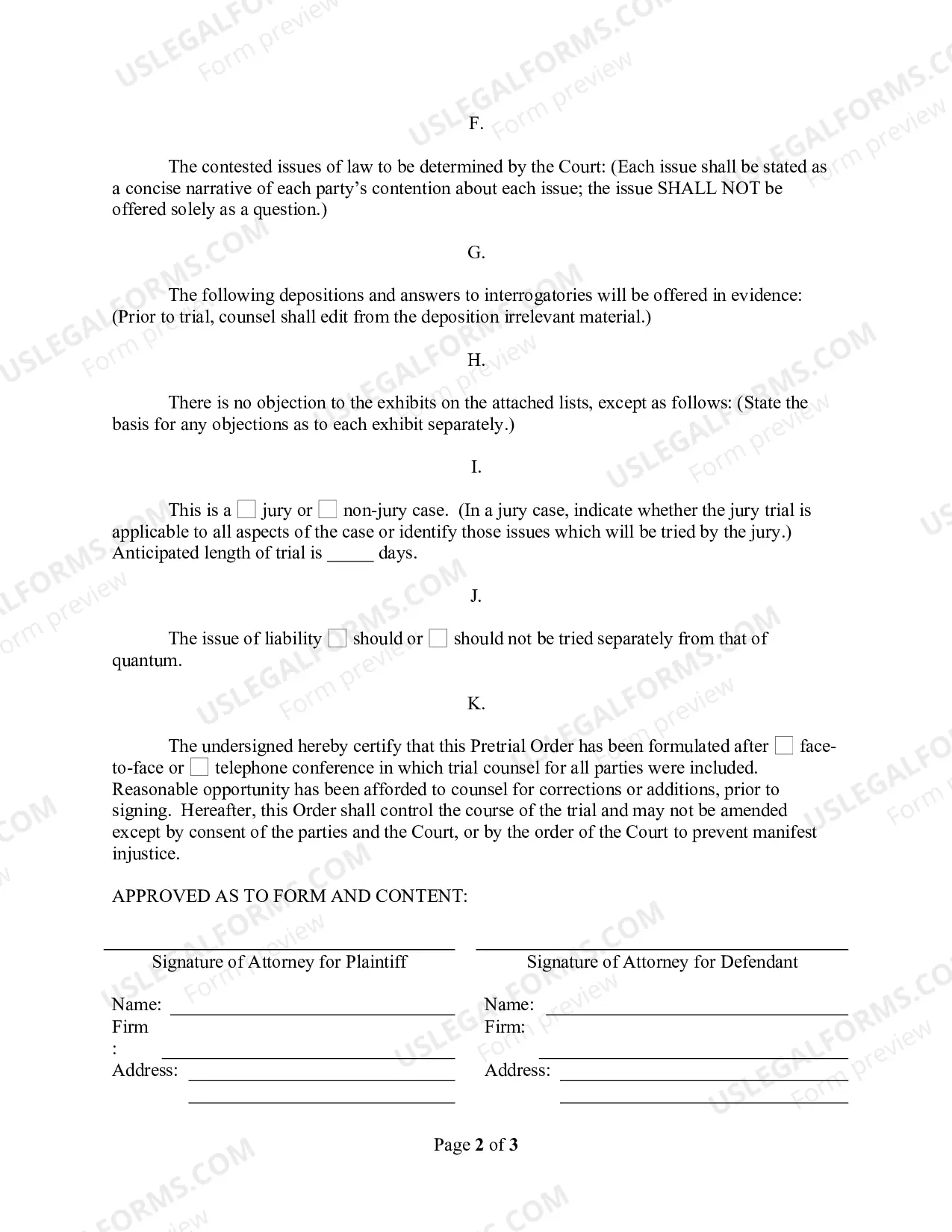 Preview Pretrial Order (Judge James)