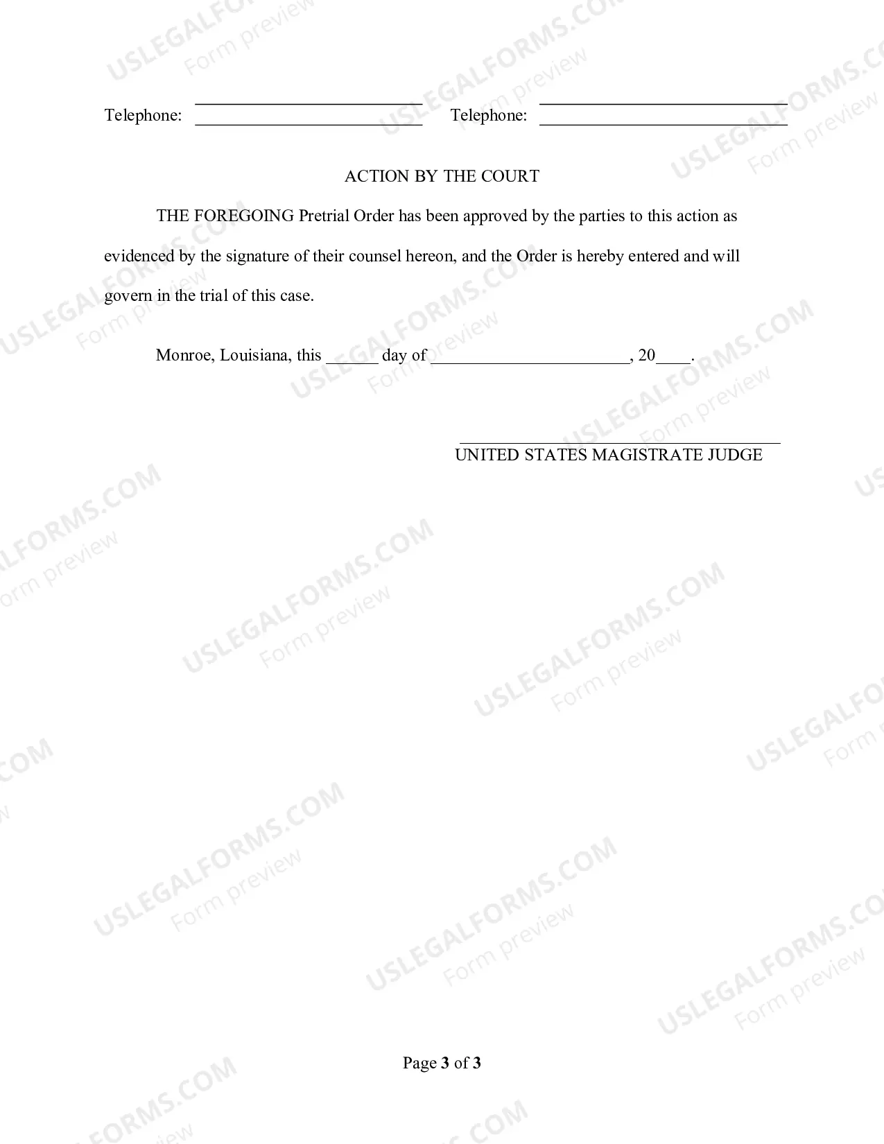 Preview Pretrial Order (Judge James)