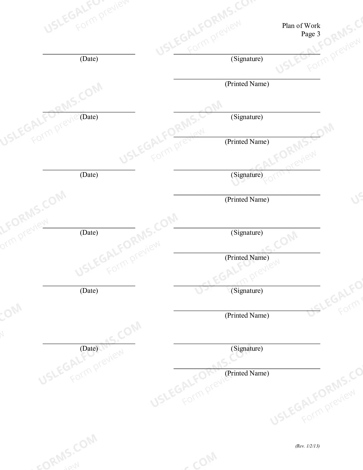 Preview Proposed Plan of Work And Order (Judge Drell)