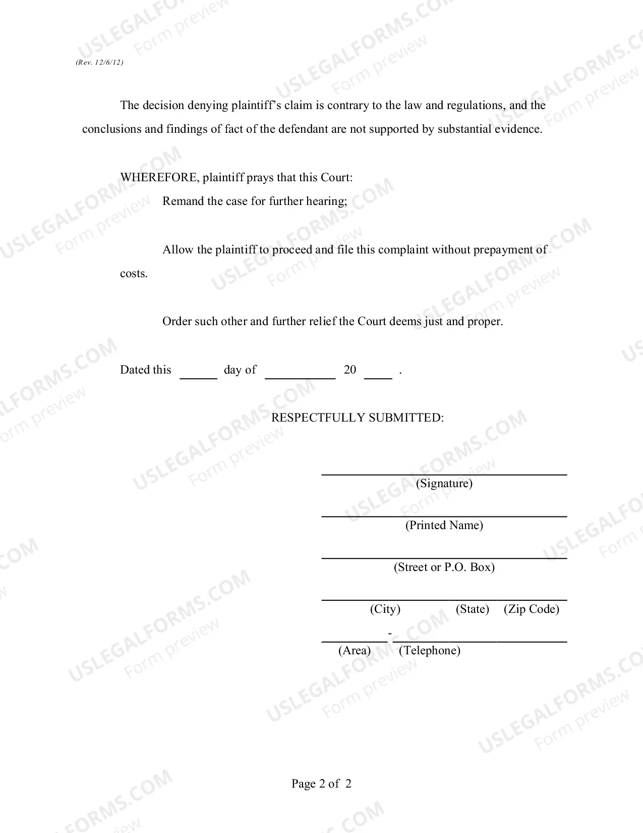 Preview Appeal Social Security Administration Decision