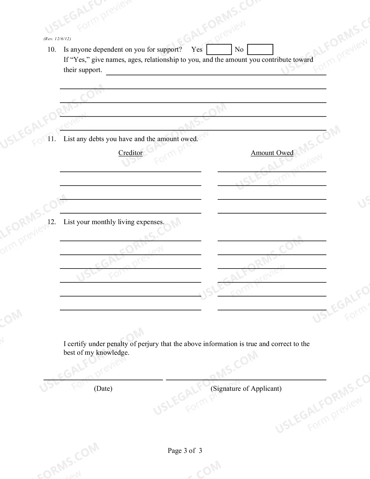 Preview Application to Proceed In Forma Pauperis - Non-Prisoner
