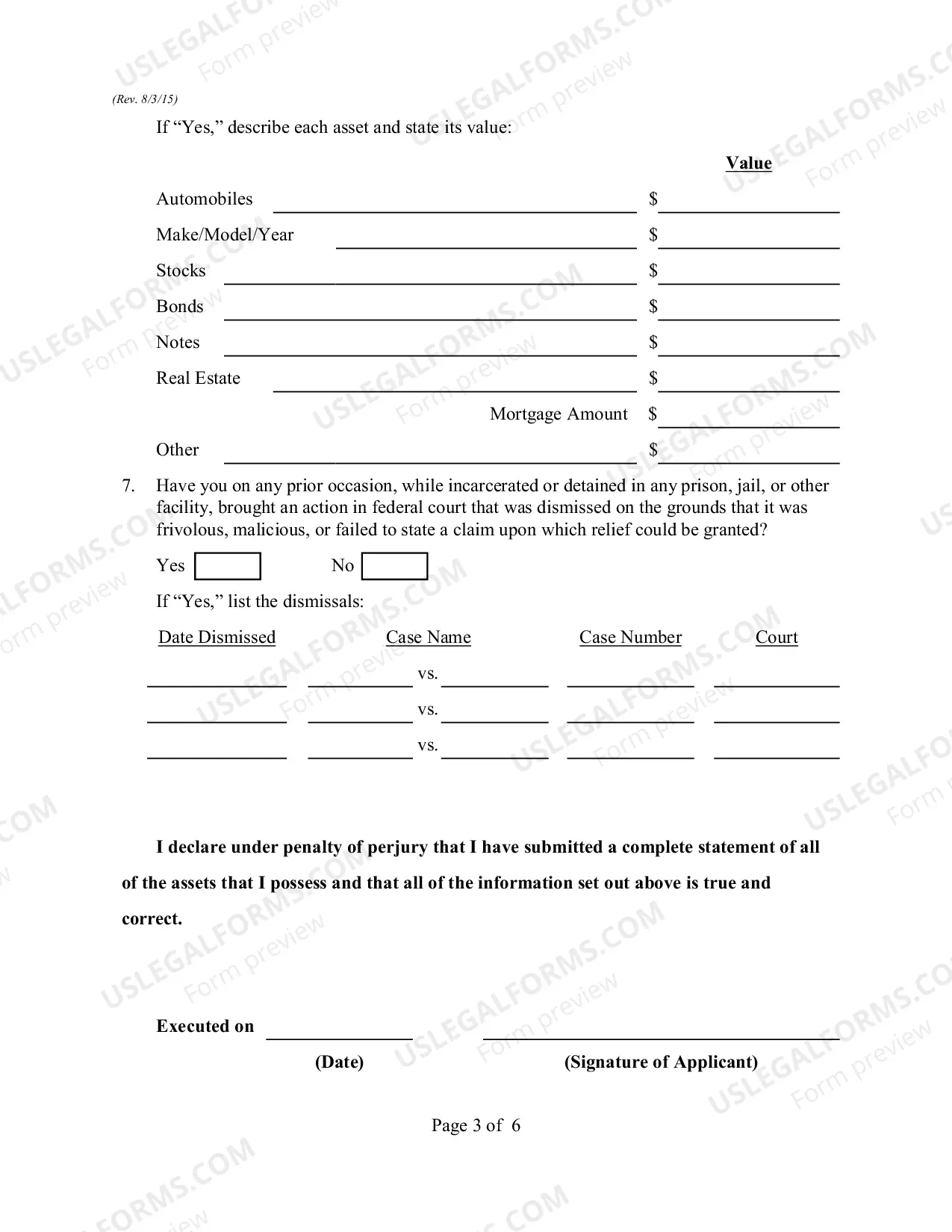 Preview Application to Proceed In Forma Pauperis - Prisoners & ICE Detainees