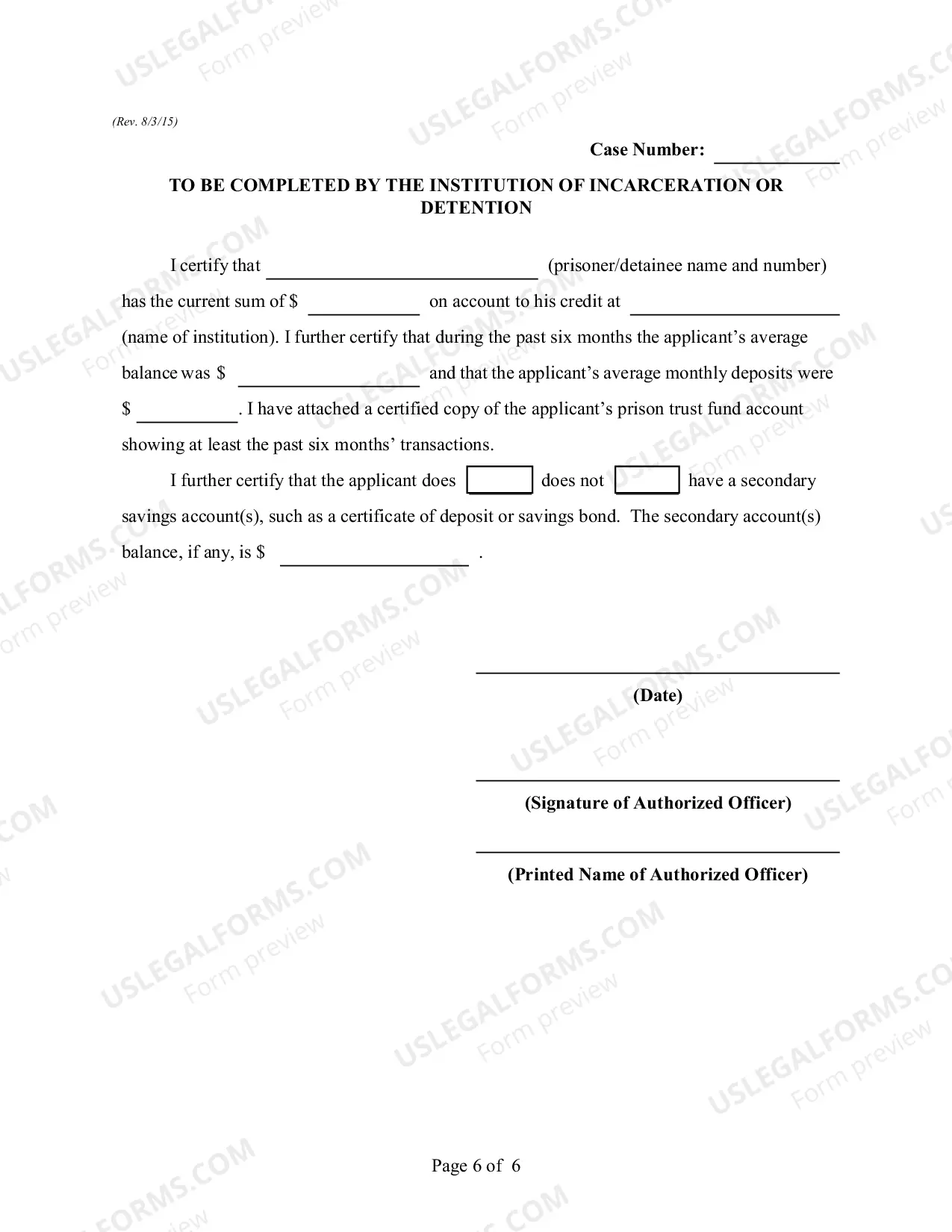 Preview Application to Proceed In Forma Pauperis - Prisoners & ICE Detainees