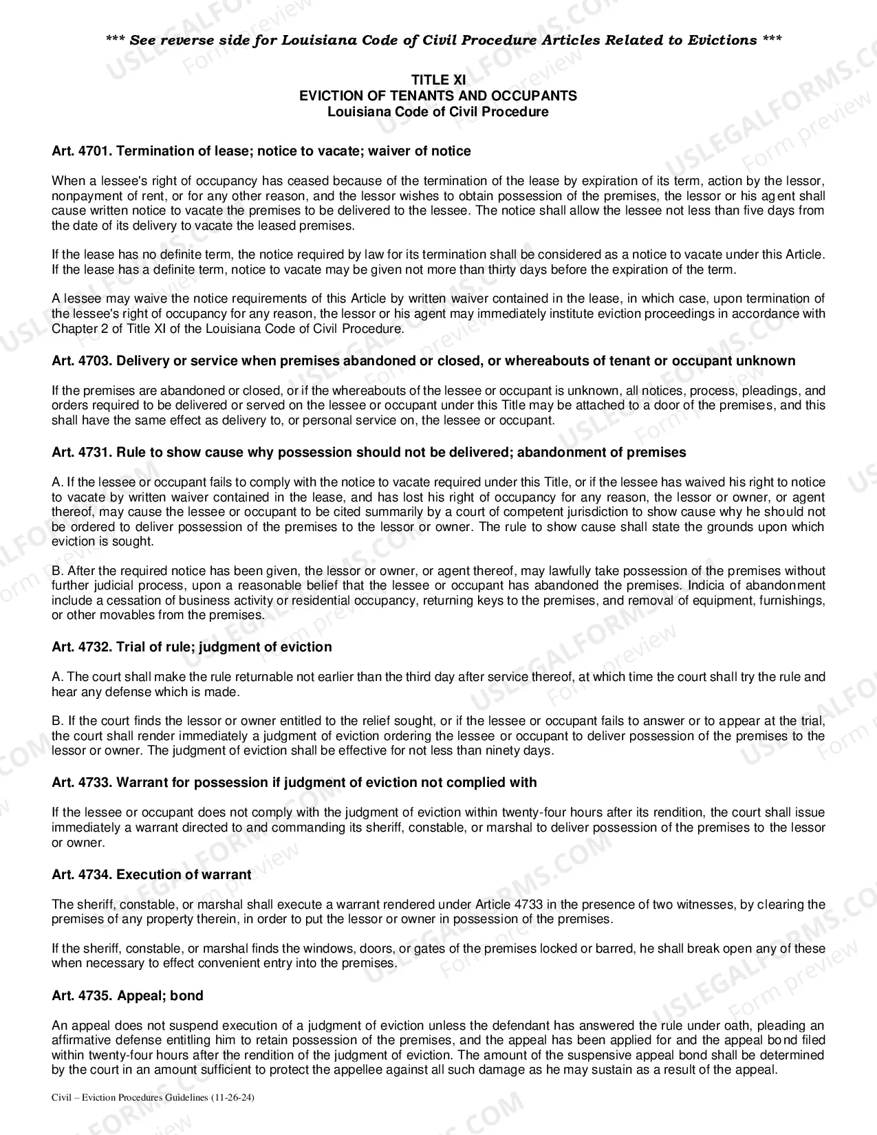 Preview Eviction Procedure Guidelines