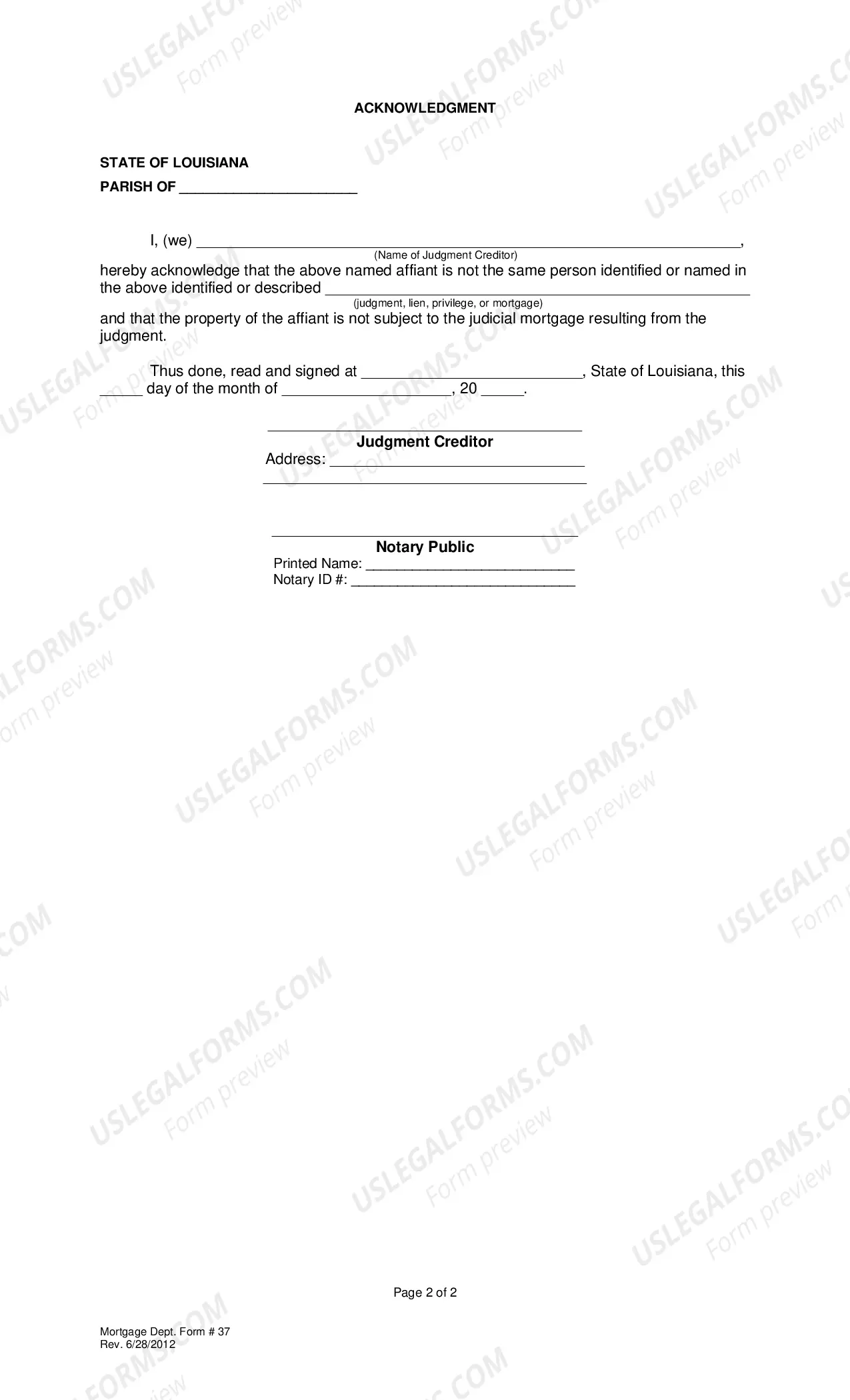 Preview Affidavit of Distinction With Acknowledgment