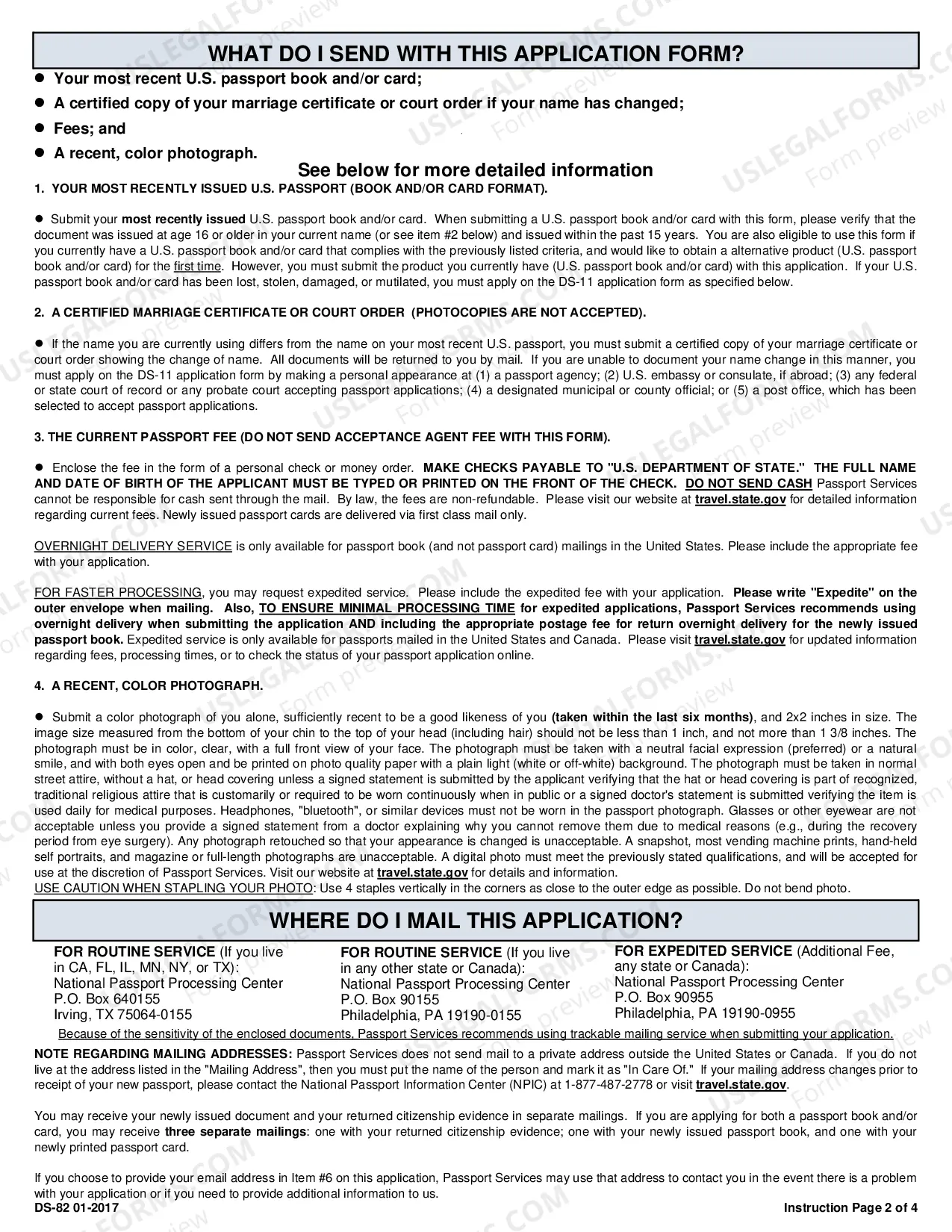 Preview Passport Renewal Form DS-82 (Application for Renewal of Passport)
