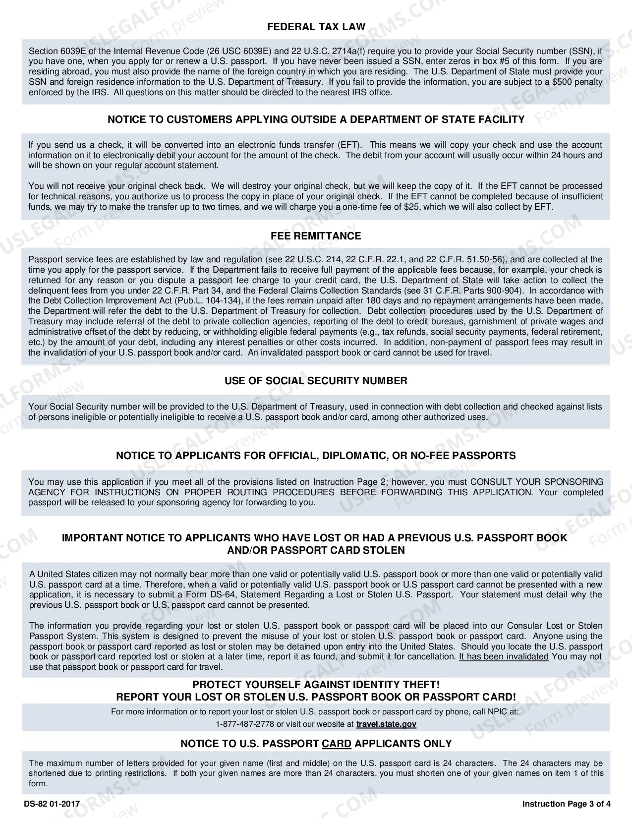 Preview Passport Renewal Form DS-82 (Application for Renewal of Passport)